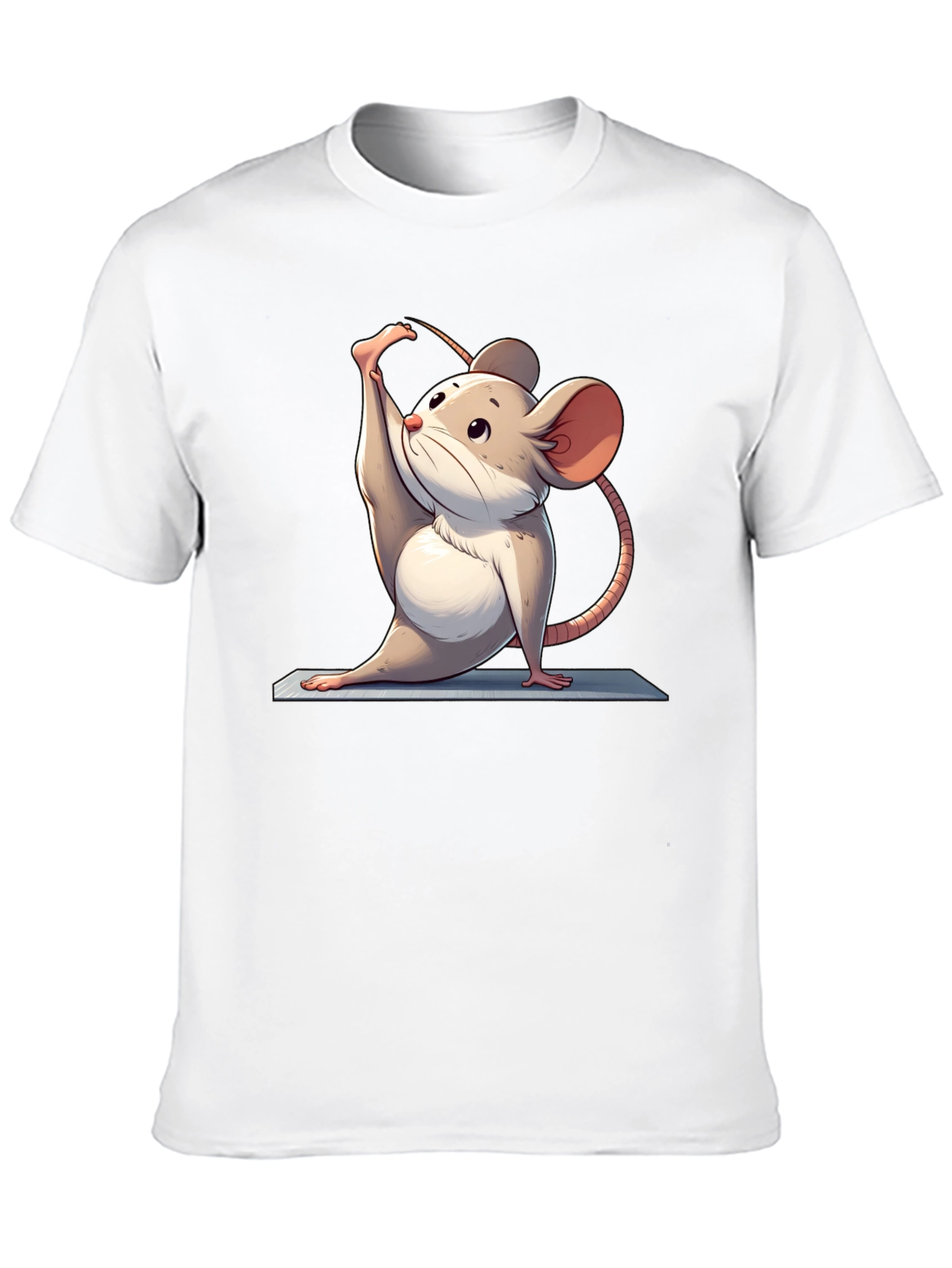 Yoga Mouse Graphic Tee - Black Cotton Blend