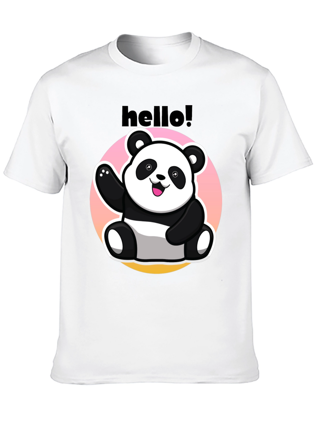 Hello Panda Graphic Tee - Casual Black T-Shirt