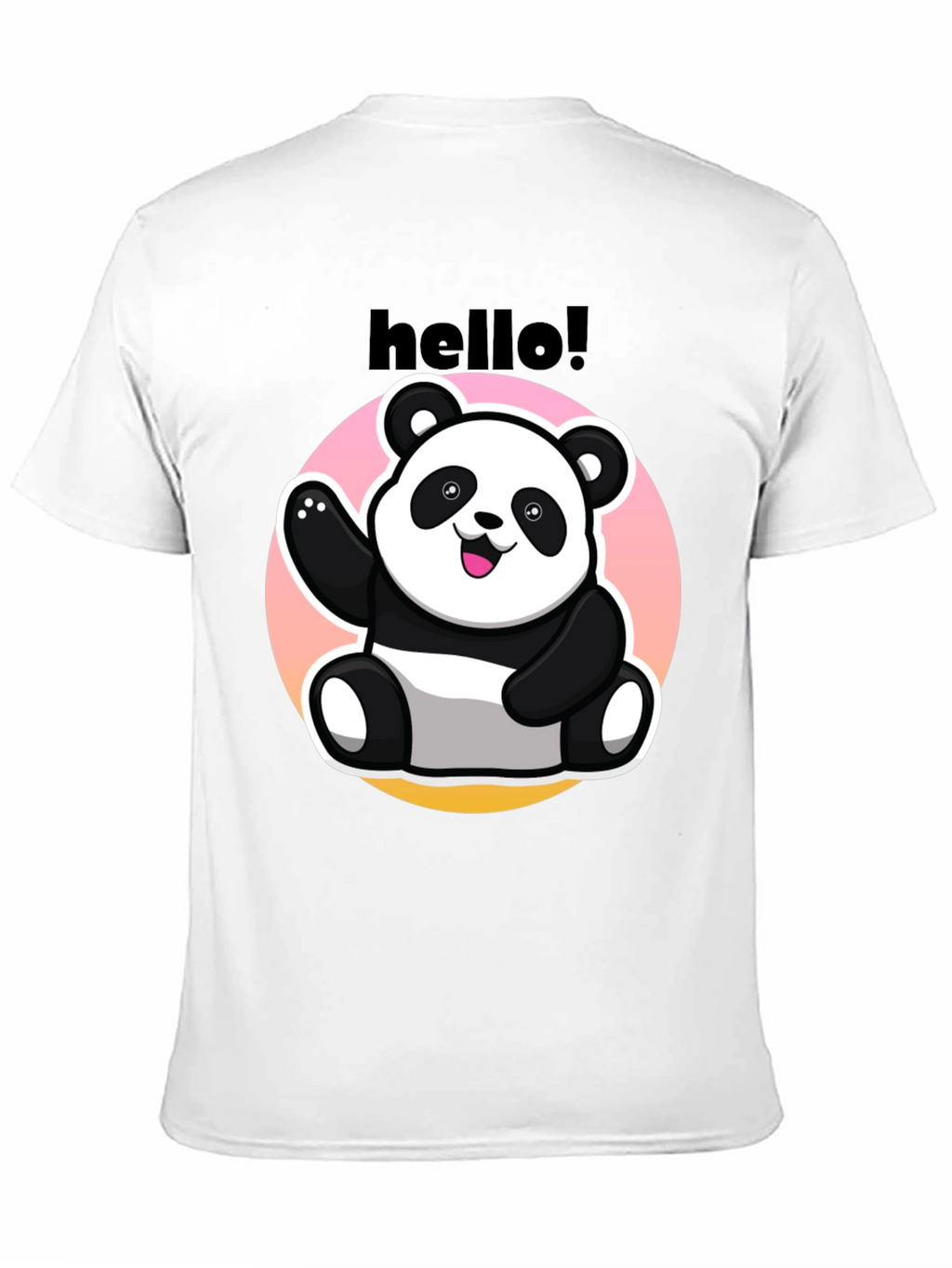 Hello Panda Graphic Tee - Casual Black T-Shirt