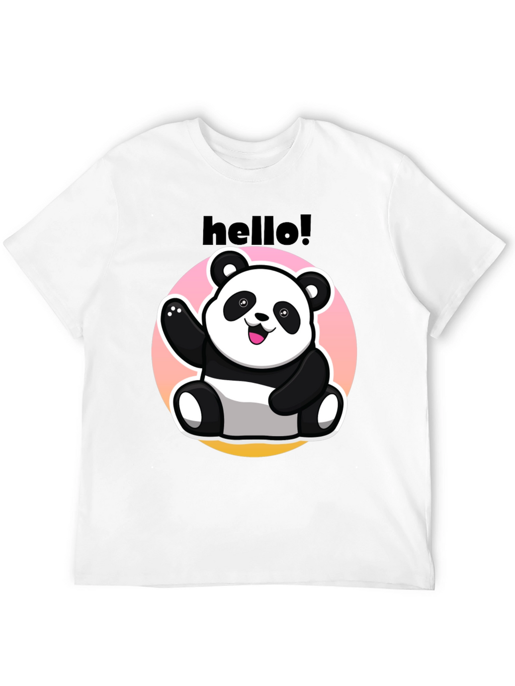 Hello Panda Graphic Tee - Casual Black T-Shirt