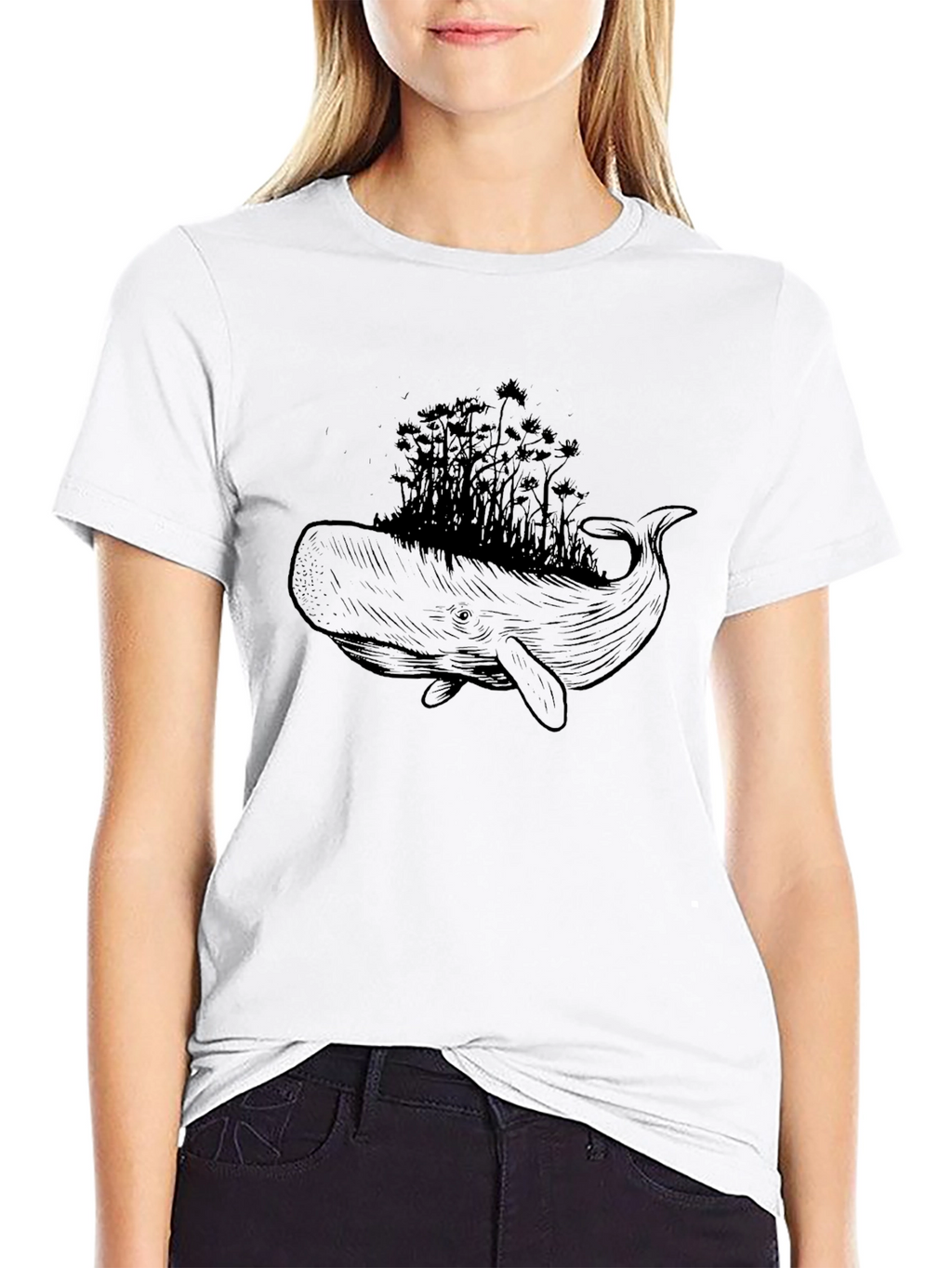 Whale Forest Graphic T-Shirt - Unique Design