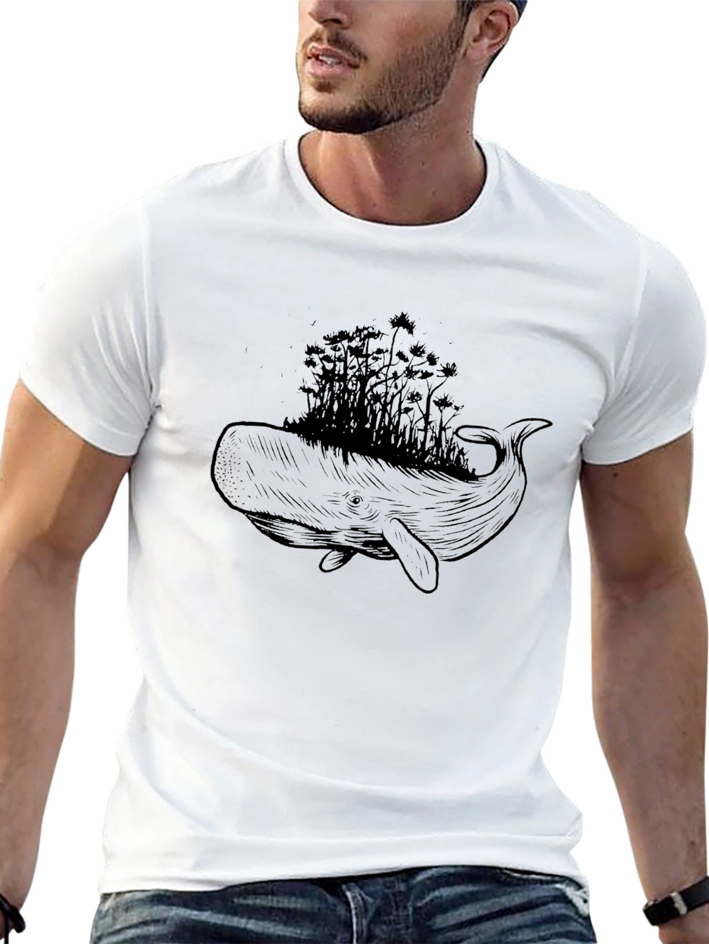 Whale Forest Graphic T-Shirt - Unique Design