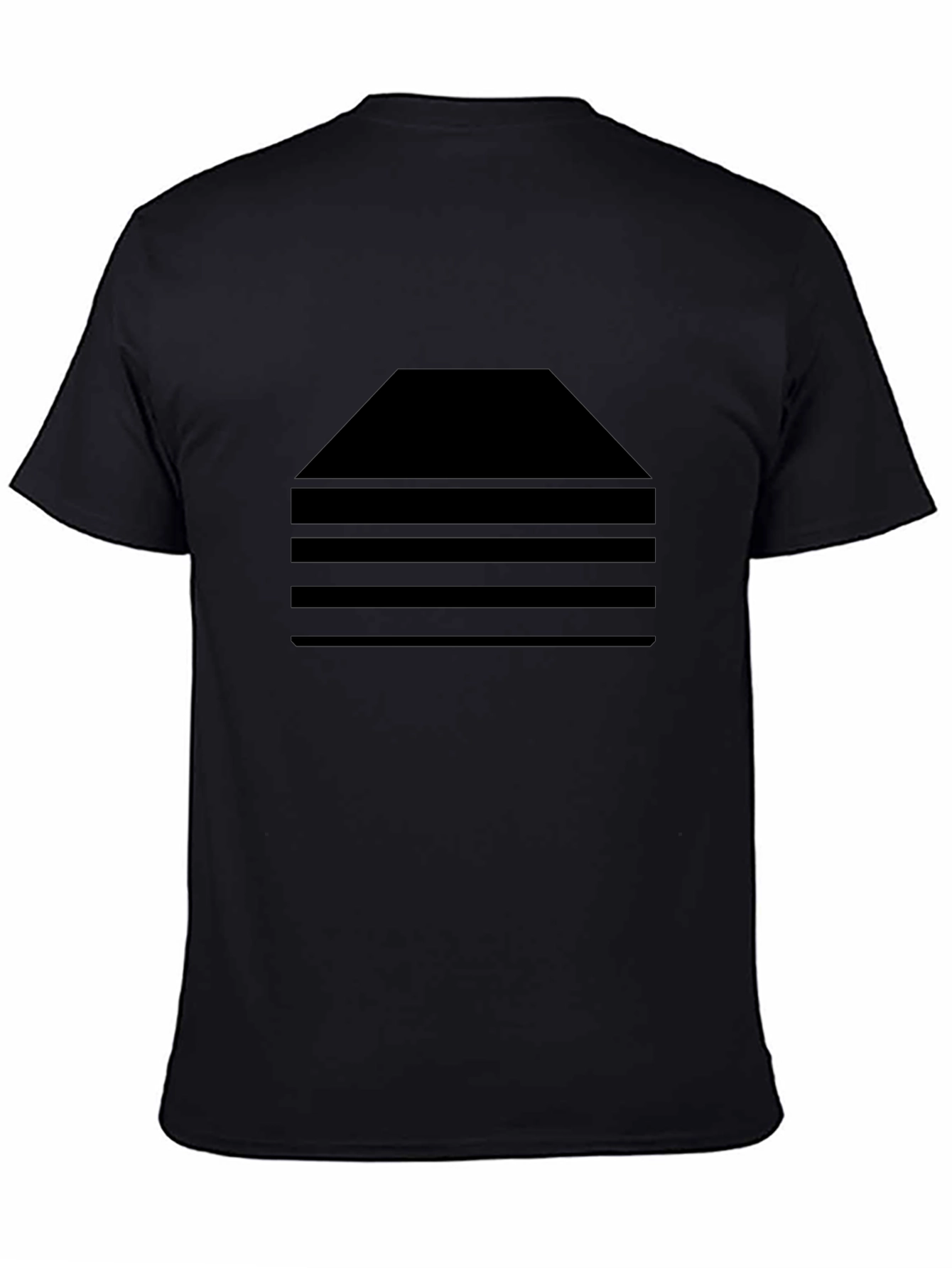 Modern Striped Graphic Tee - Black