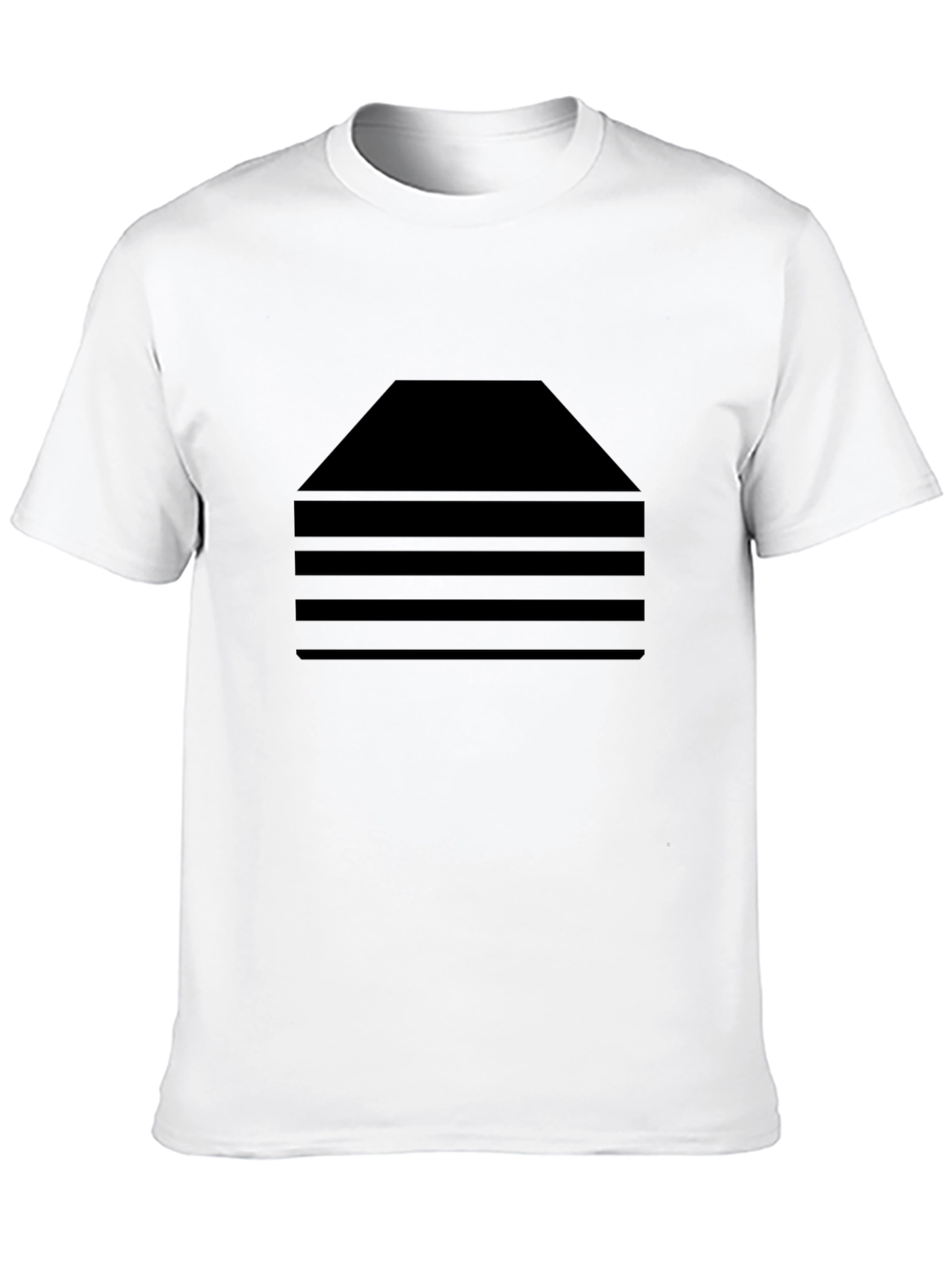 Modern Striped Graphic Tee - Black