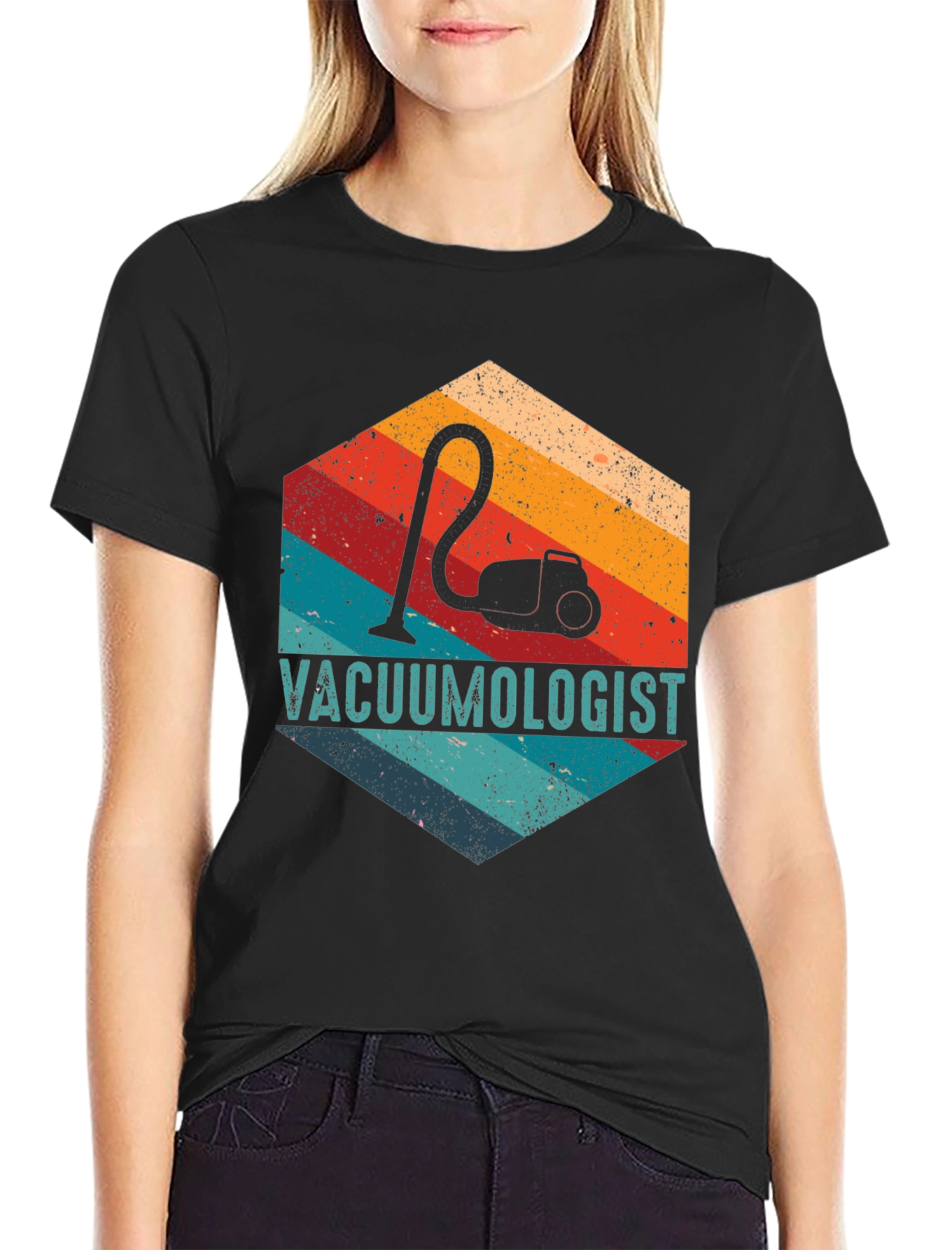 Vacuumologist Retro Hexagon Graphic T-Shirt