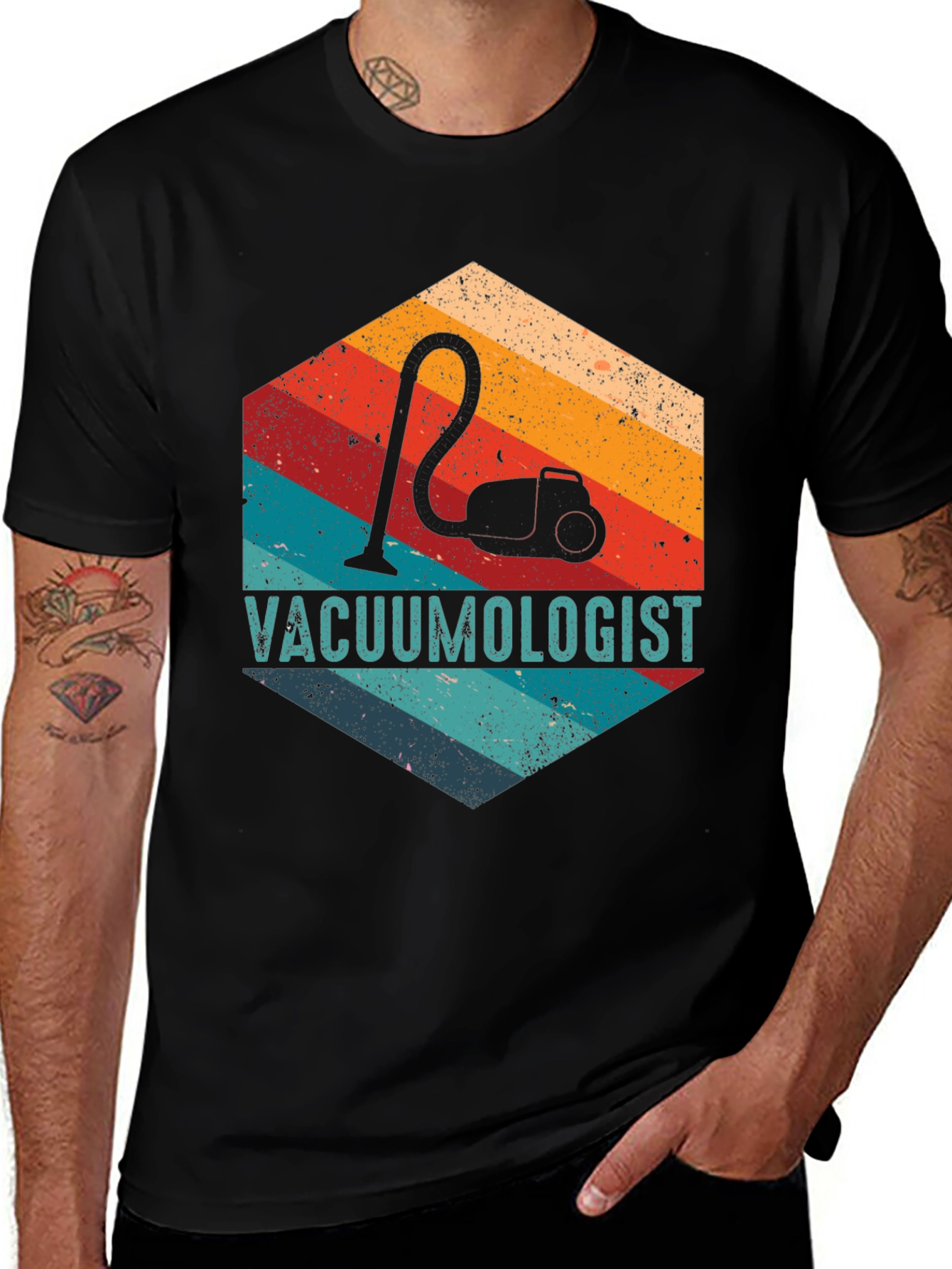 Vacuumologist Retro Hexagon Graphic T-Shirt