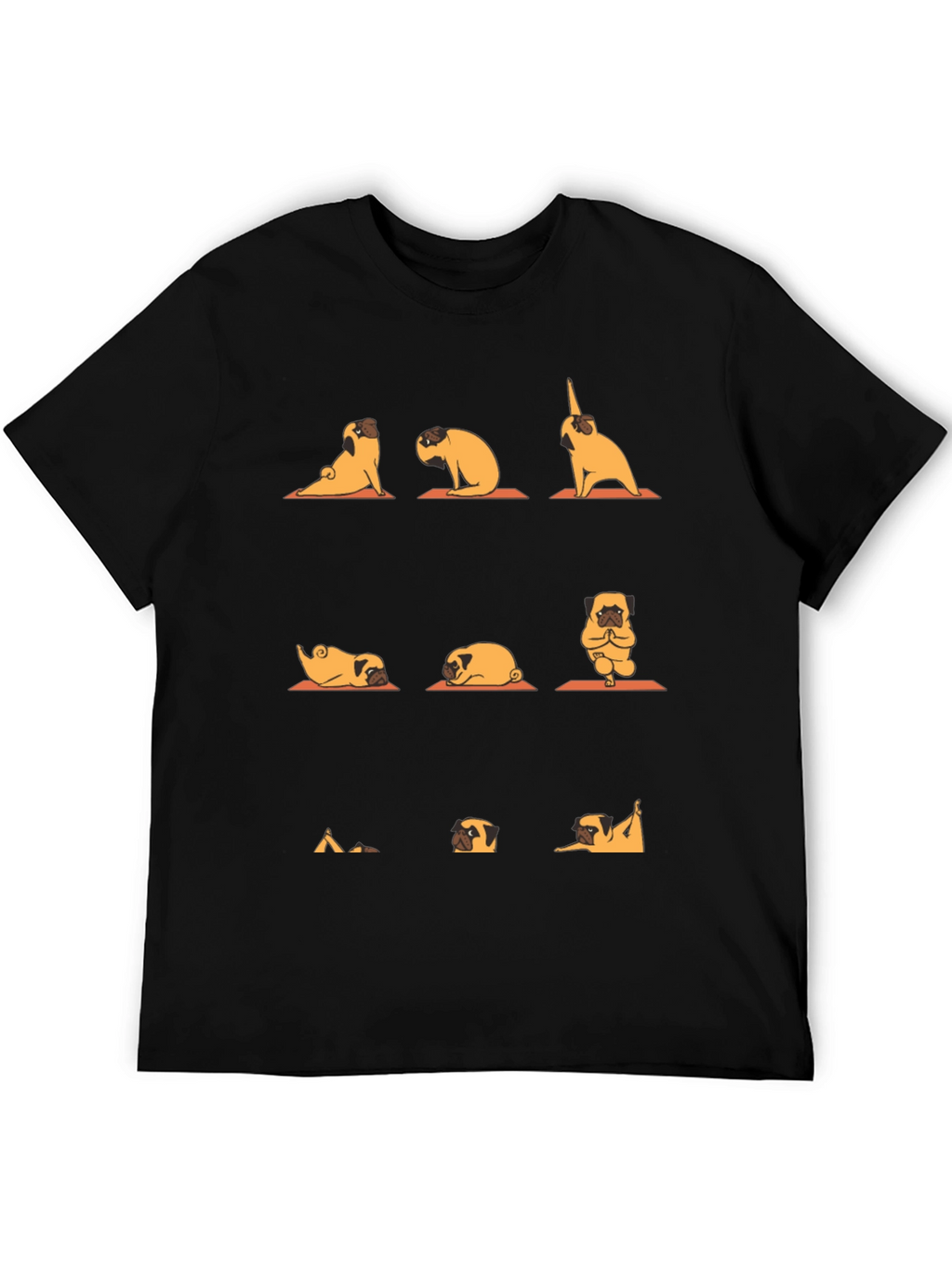 Yoga Pug Graphic Tee - Black