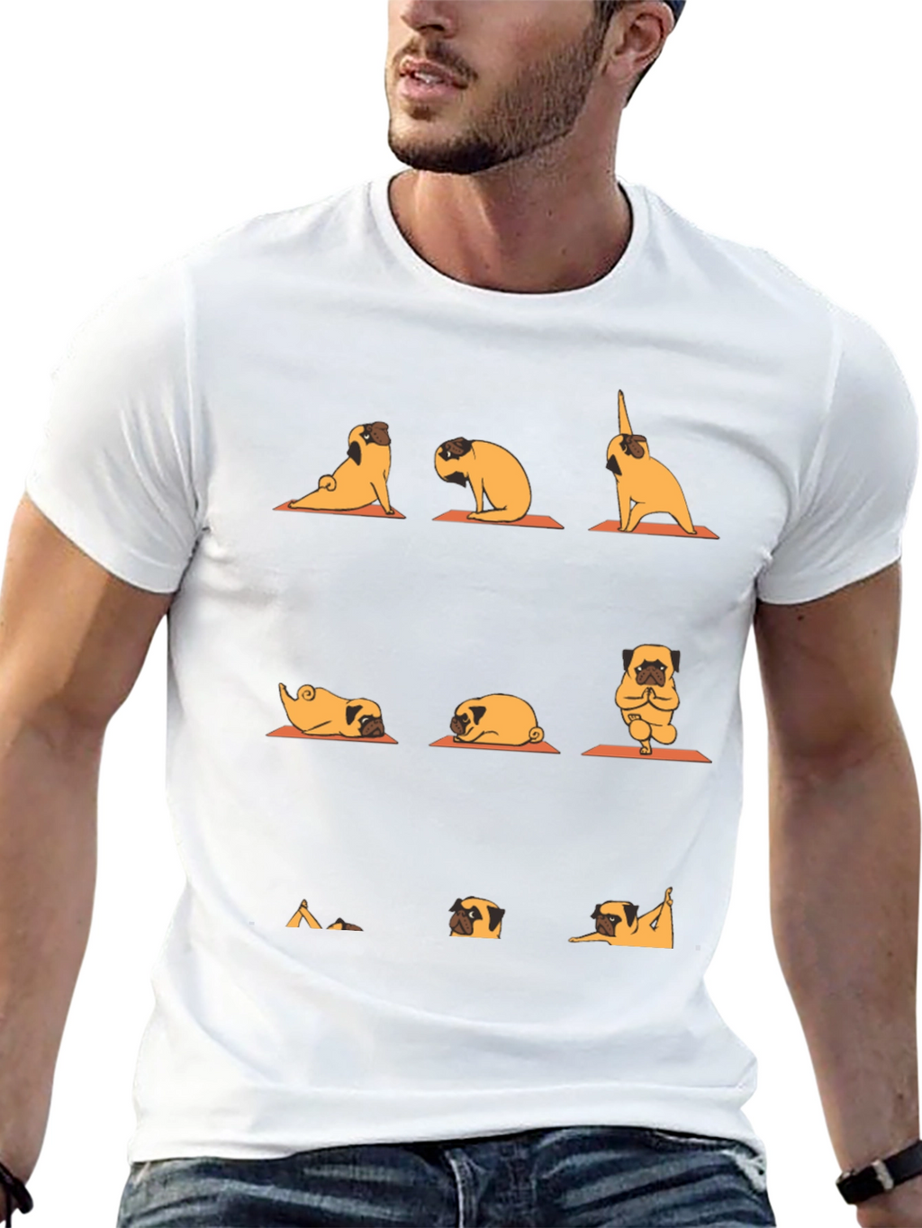 Yoga Pug Graphic Tee - Black