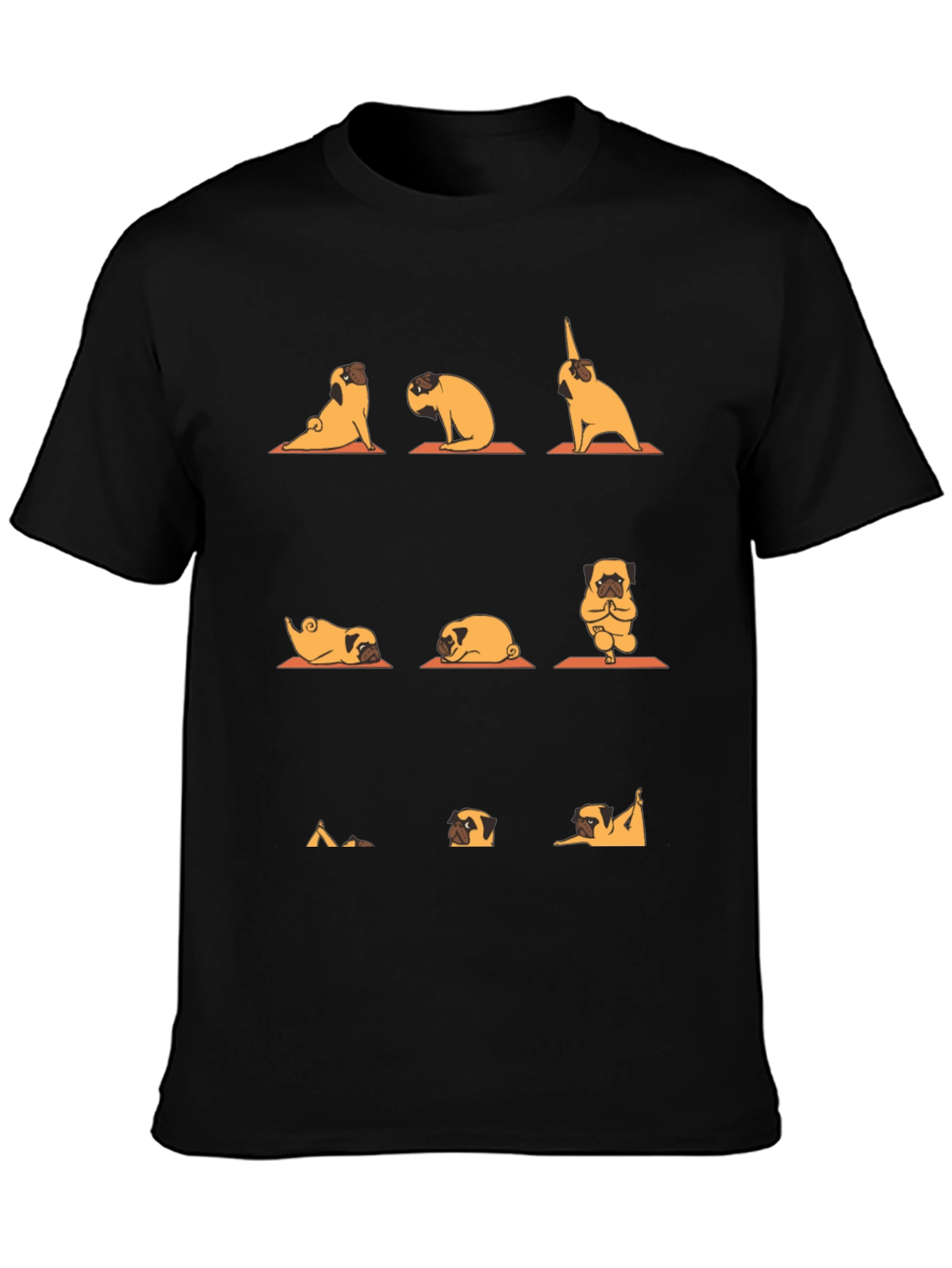 Yoga Pug Graphic Tee - Black