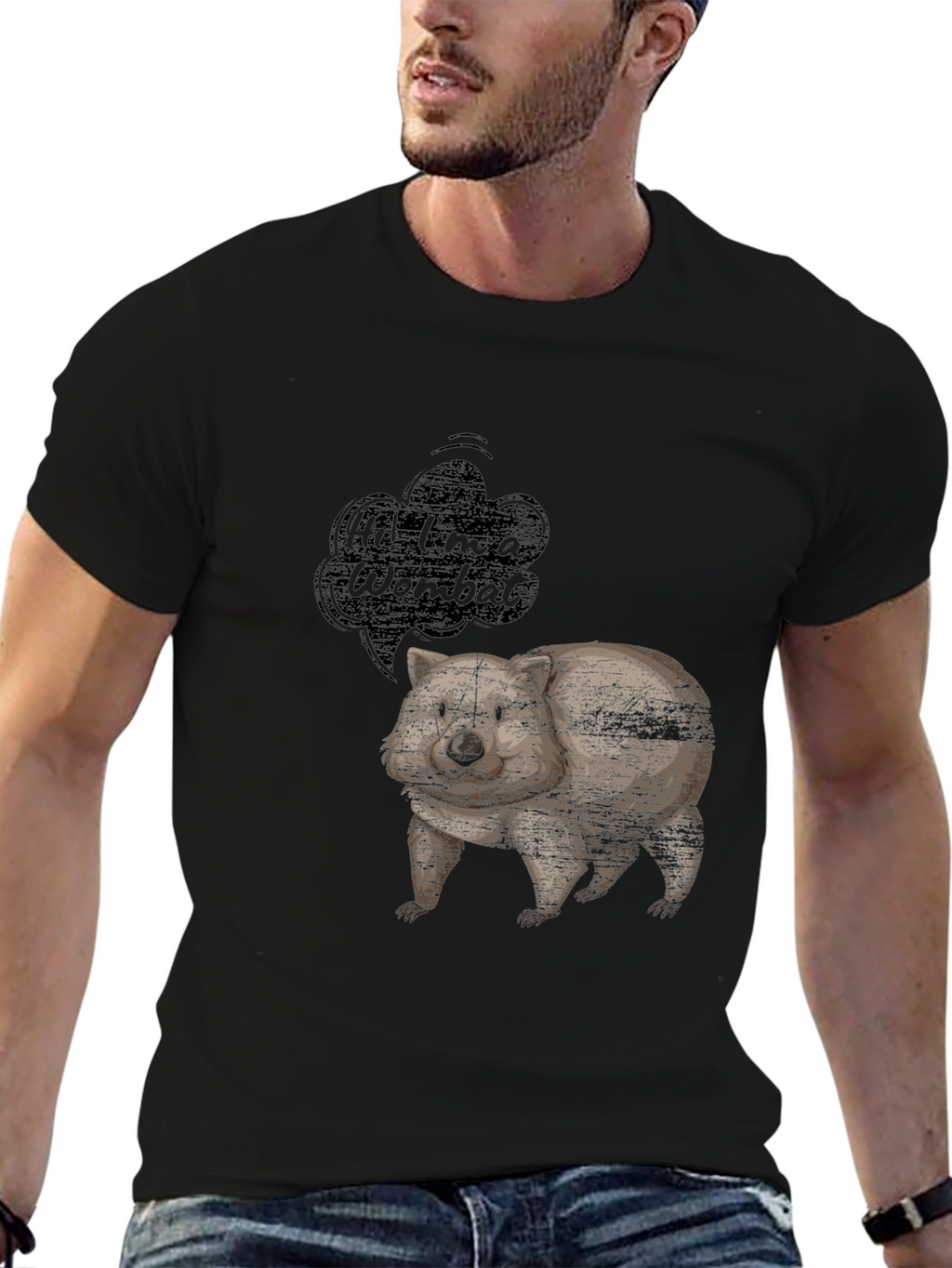 Wombat Graphic Tee - Mens Black T-Shirt