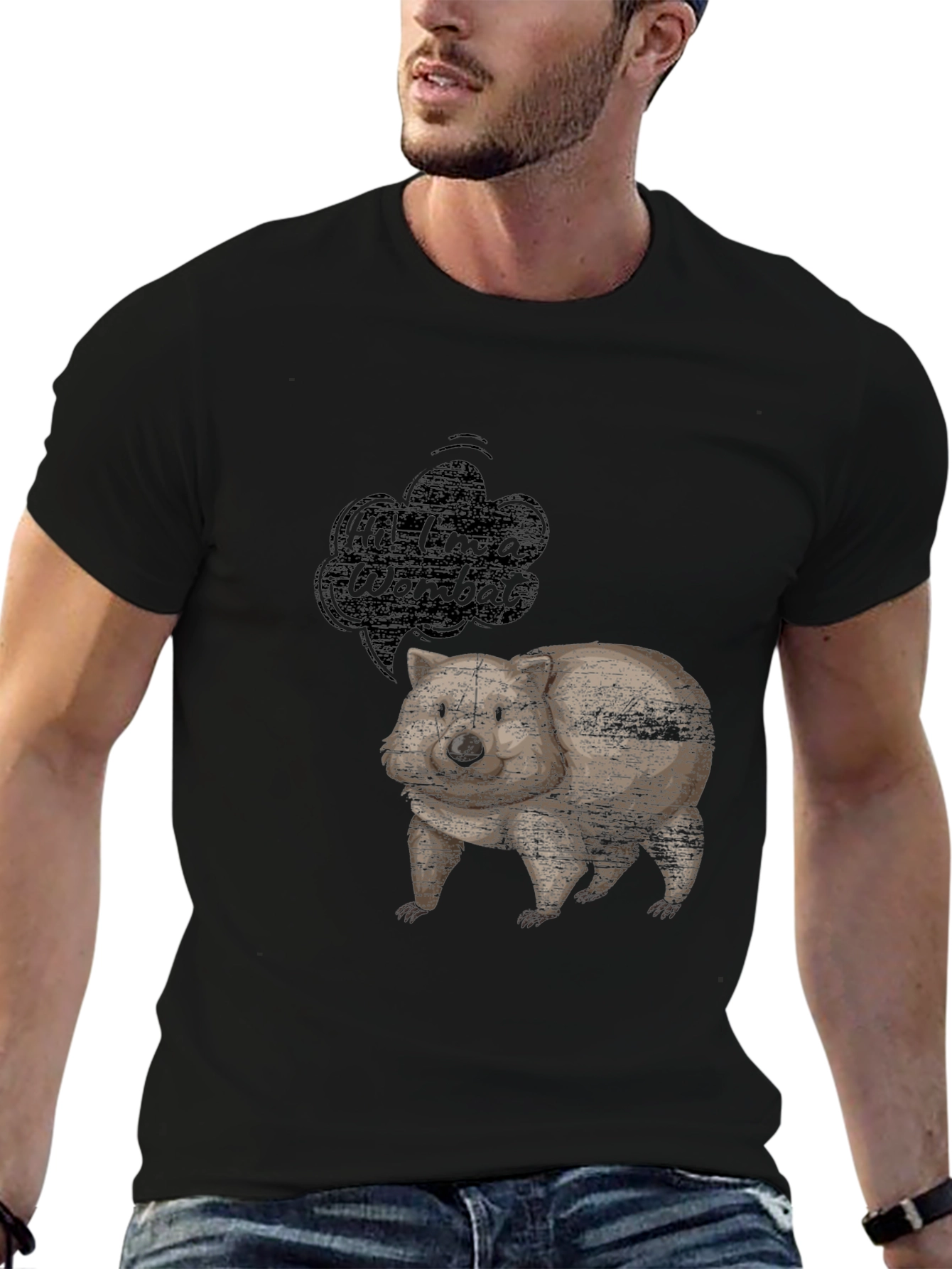 Wombat Graphic Tee - Mens Black T-Shirt