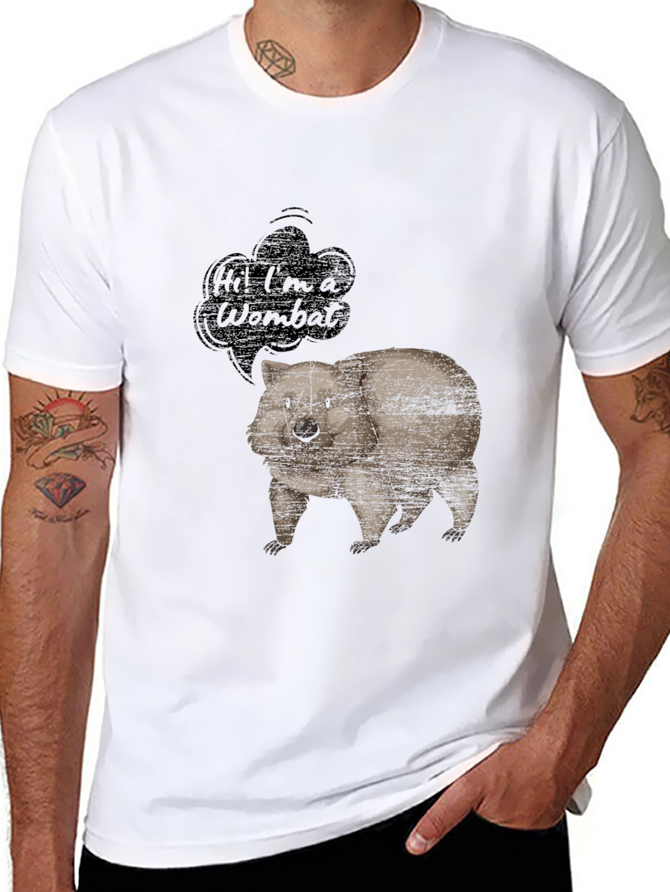 Wombat Graphic Tee - Mens Black T-Shirt
