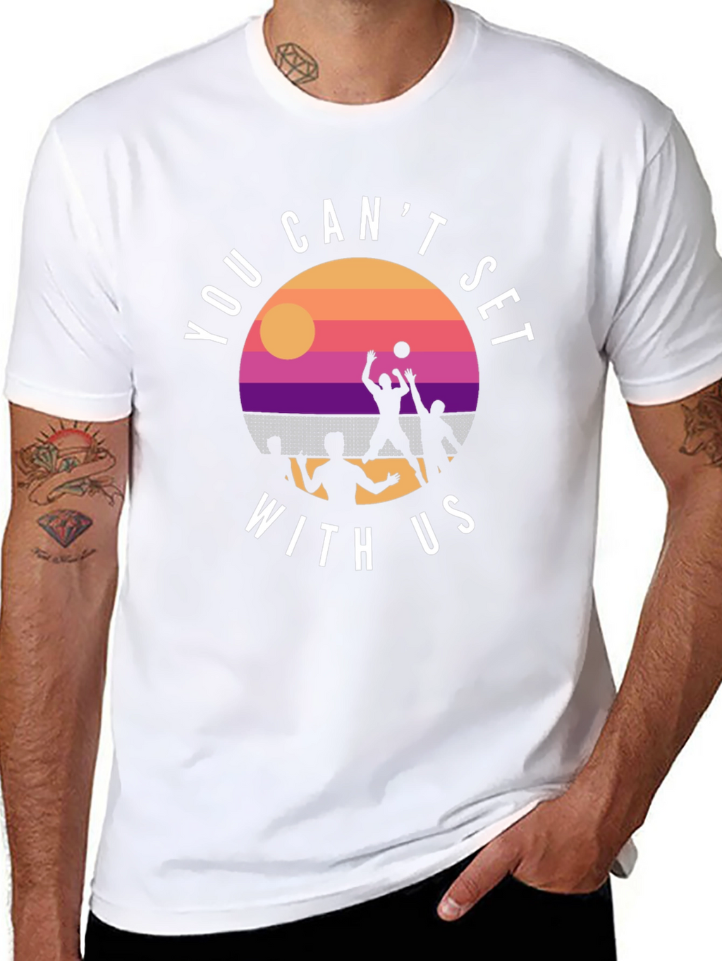 Volleyball Sunset Graphic T-Shirt