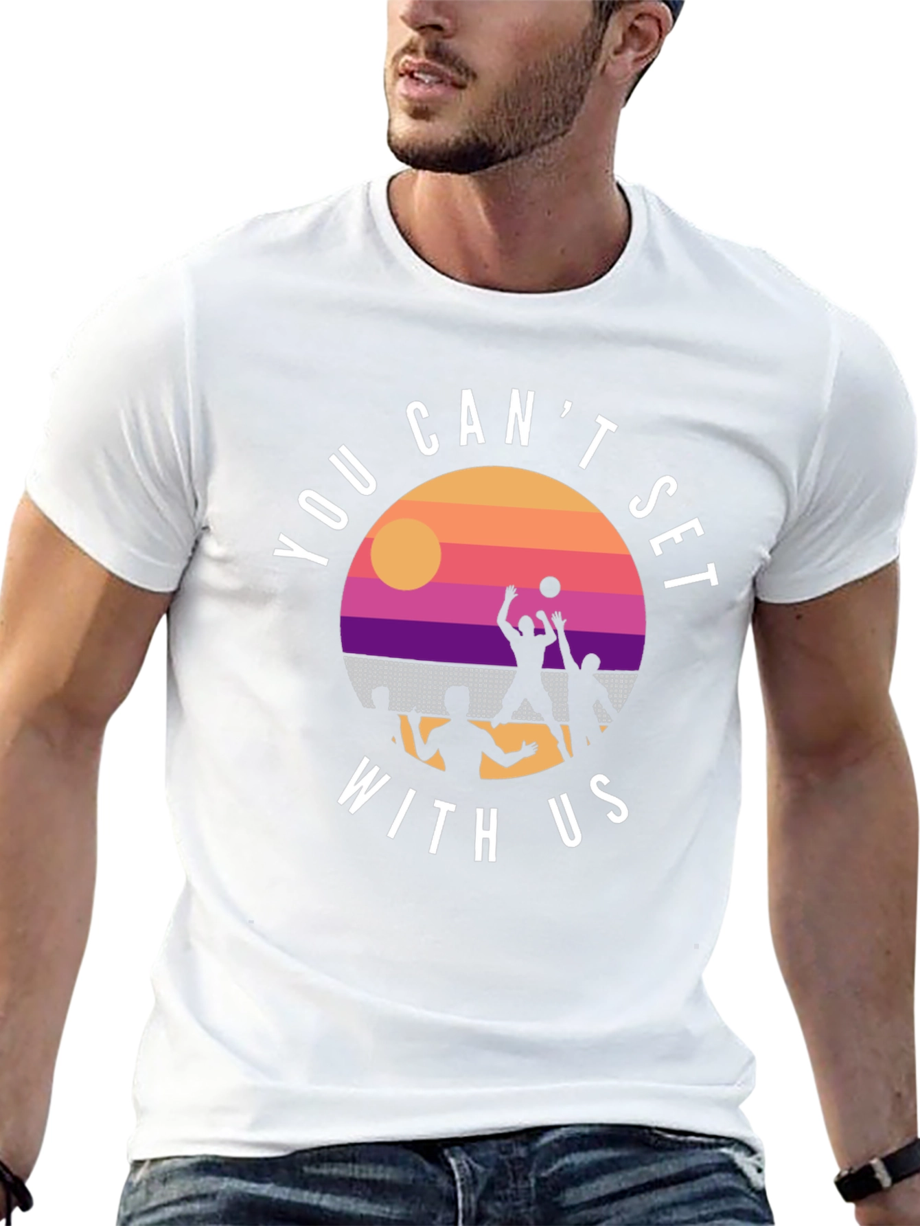 Volleyball Sunset Graphic T-Shirt