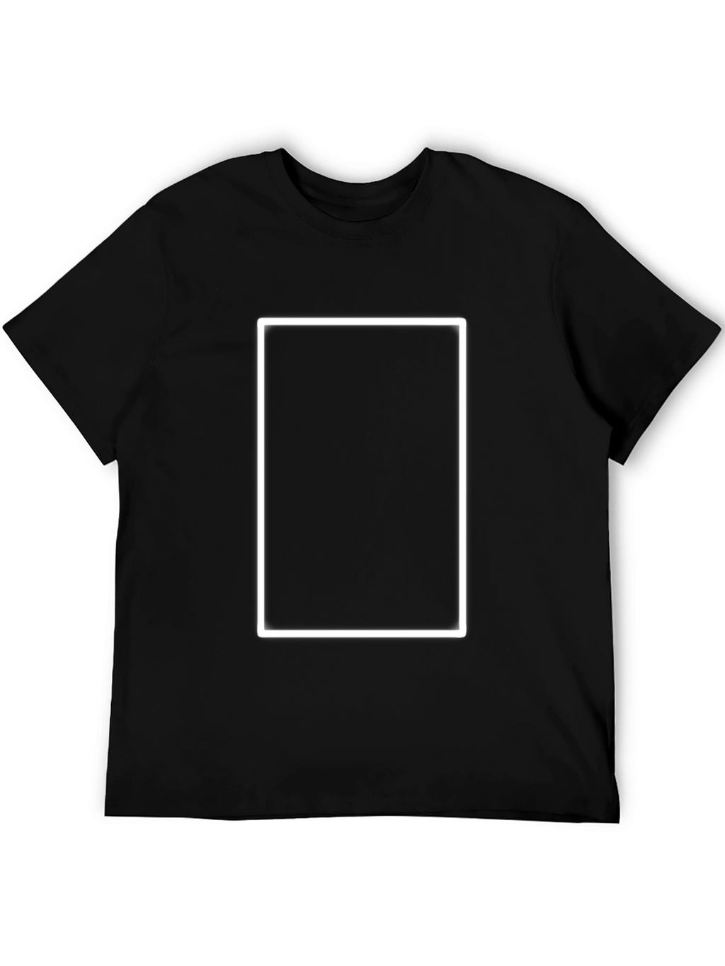 Black T-Shirt with White Rectangle