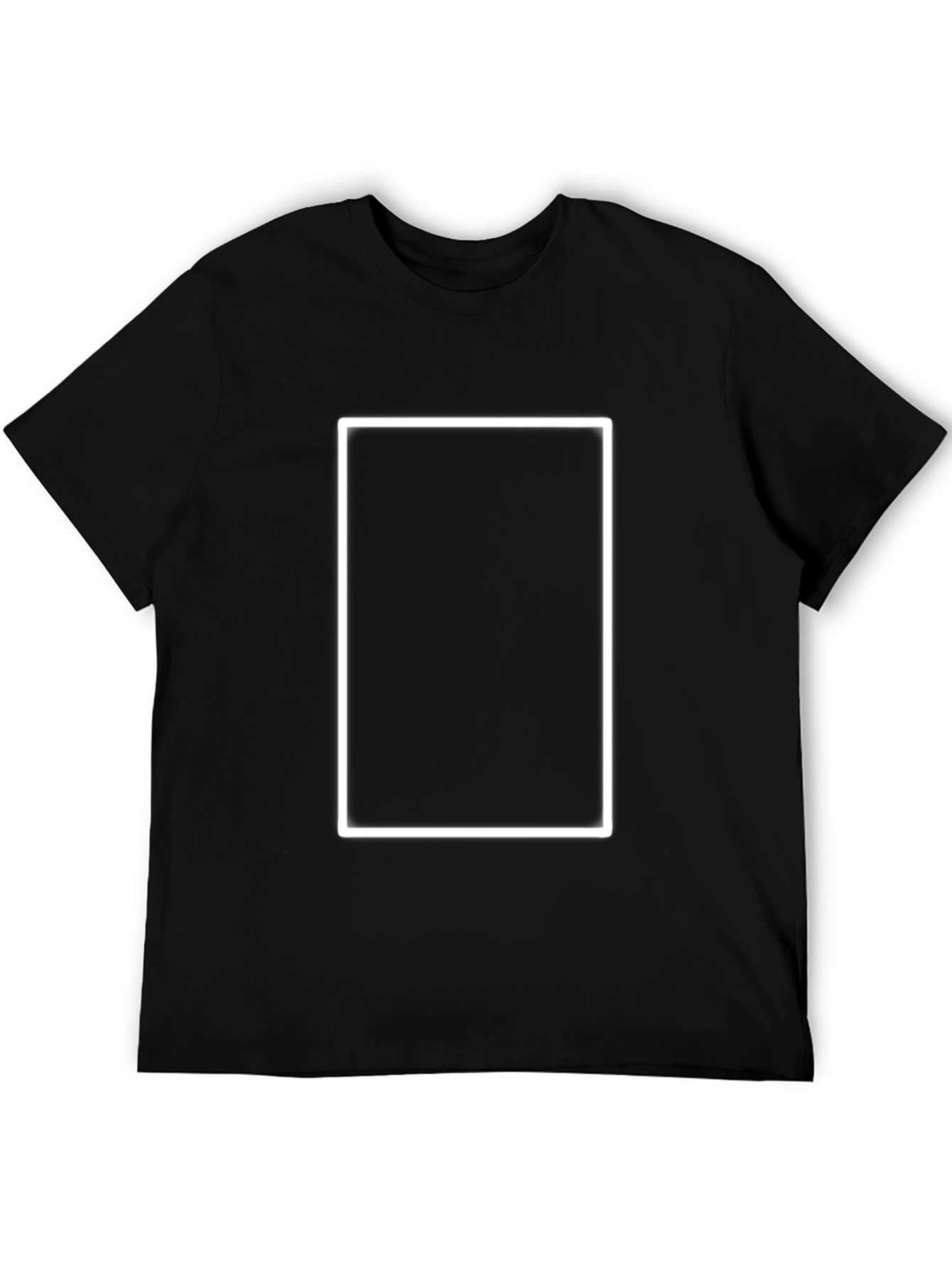 Black T-Shirt with White Rectangle