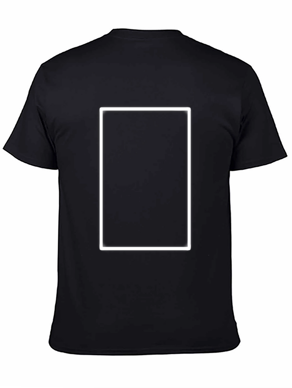 Black T-Shirt with White Rectangle