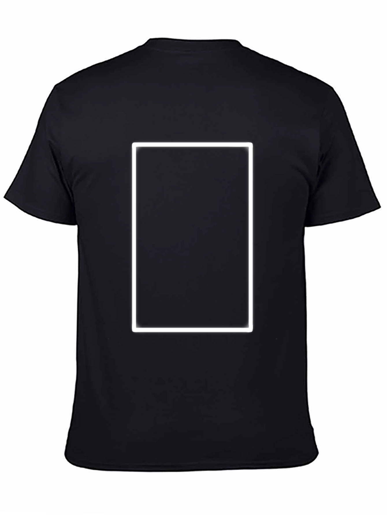 Black T-Shirt with White Rectangle