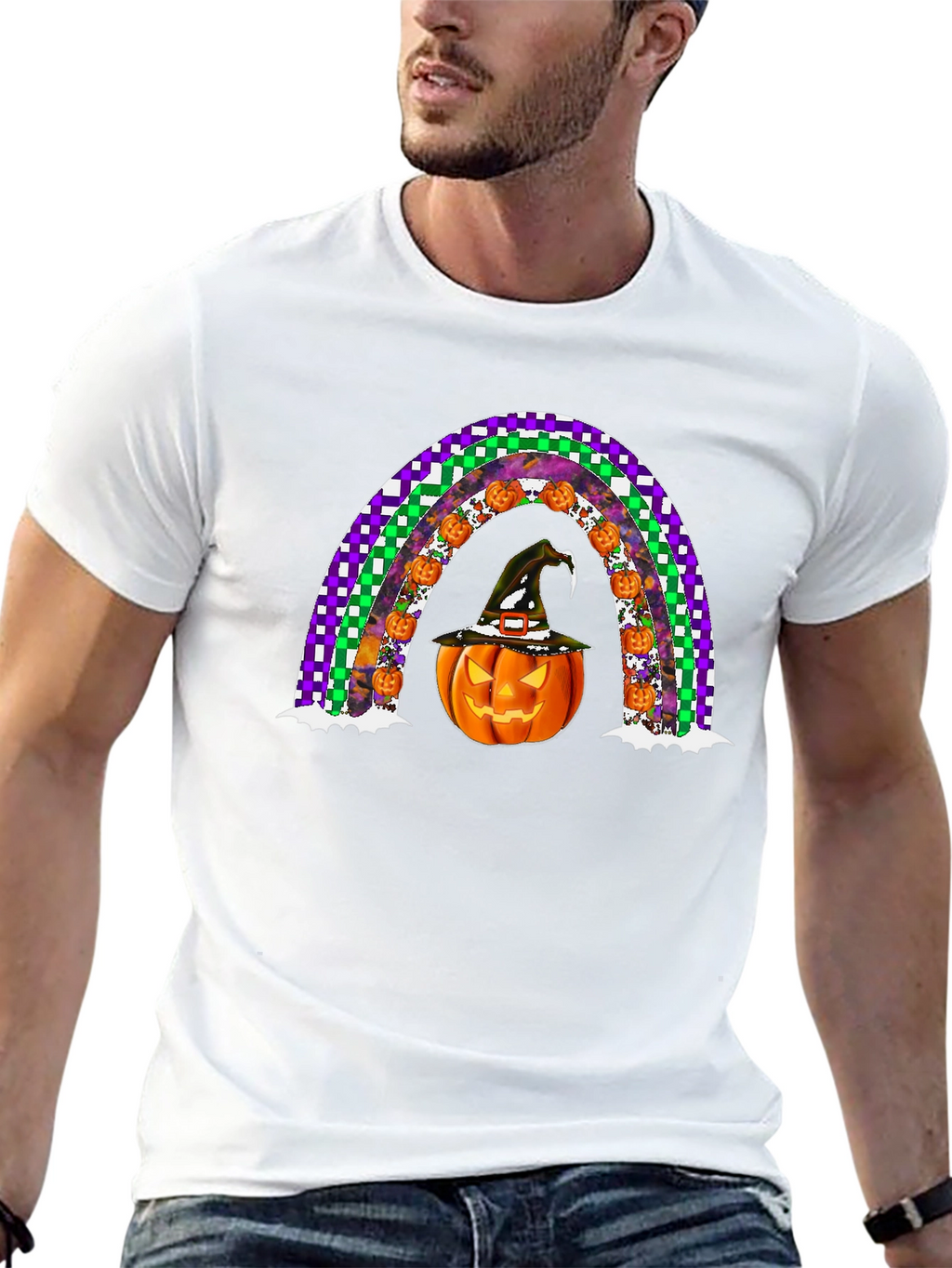Halloween Pumpkin Rainbow T-Shirt