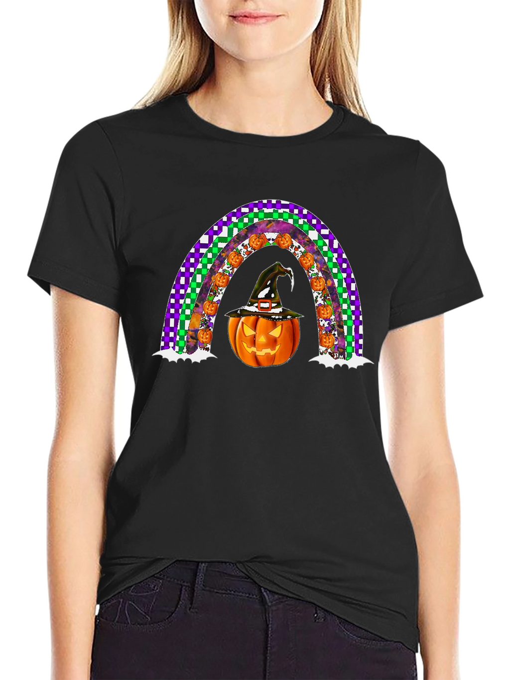 Halloween Pumpkin Rainbow T-Shirt