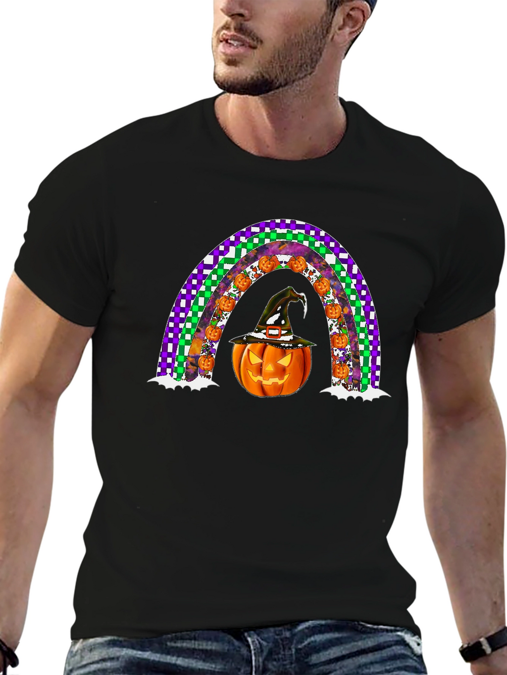 Halloween Pumpkin Rainbow T-Shirt