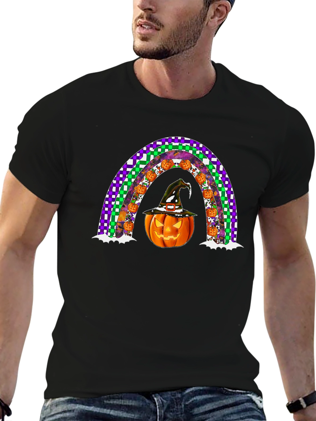 Halloween Pumpkin Rainbow T-Shirt