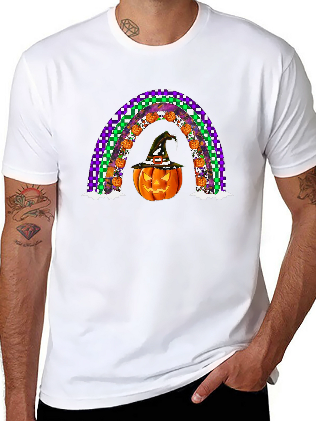 Halloween Pumpkin Rainbow T-Shirt