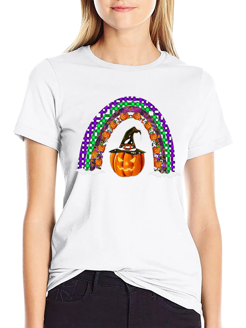 Halloween Pumpkin Rainbow T-Shirt