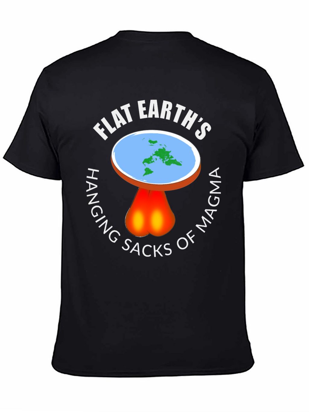 Flat Earth Hanging Sacks of Magma T-Shirt