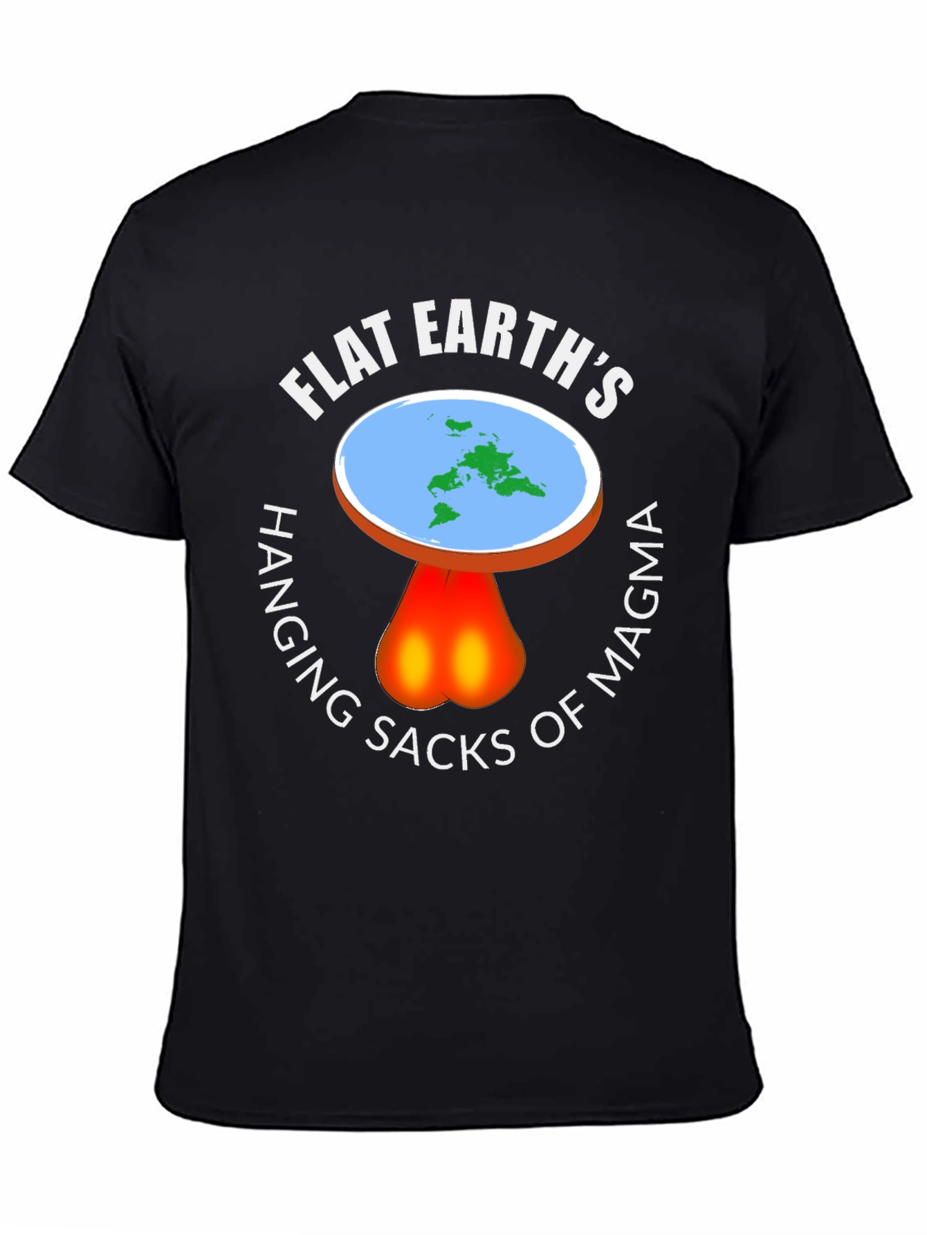 Flat Earth Hanging Sacks of Magma T-Shirt