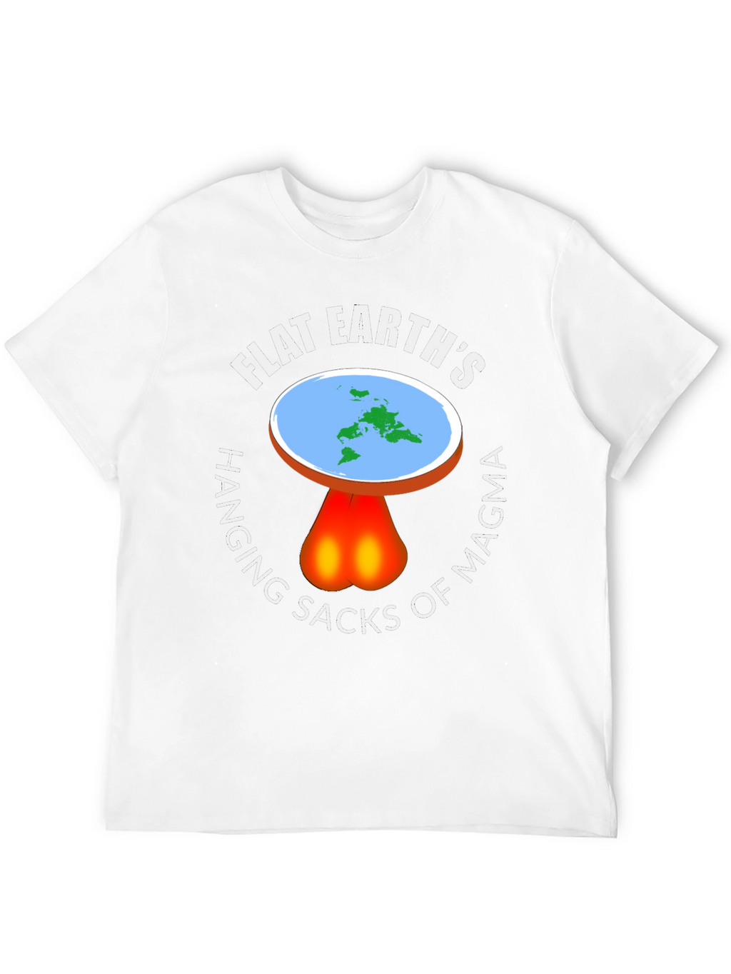 Flat Earth Hanging Sacks of Magma T-Shirt