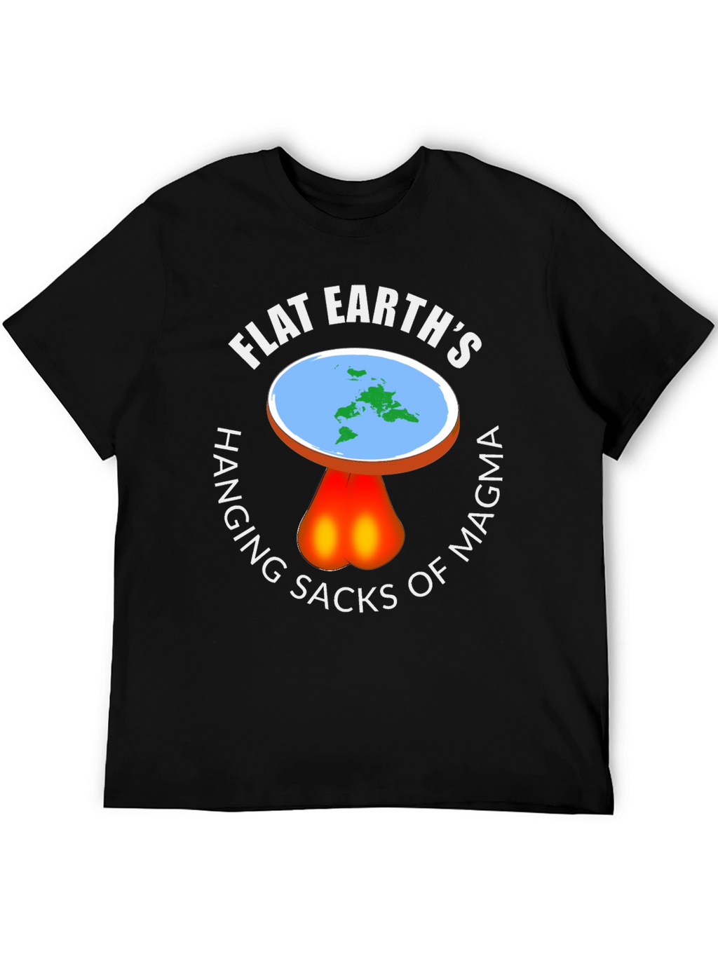 Flat Earth Hanging Sacks of Magma T-Shirt
