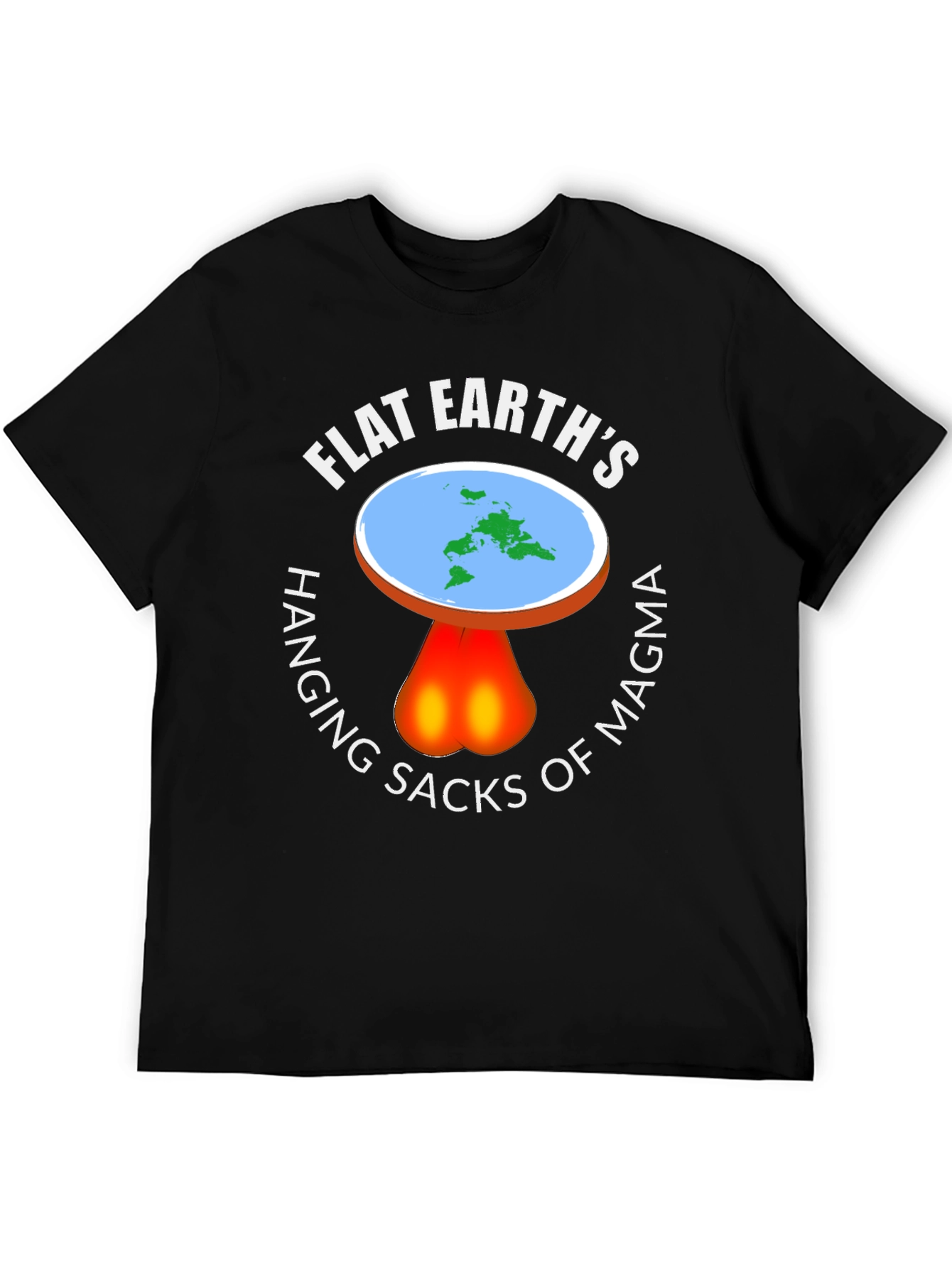 Flat Earth Hanging Sacks of Magma T-Shirt