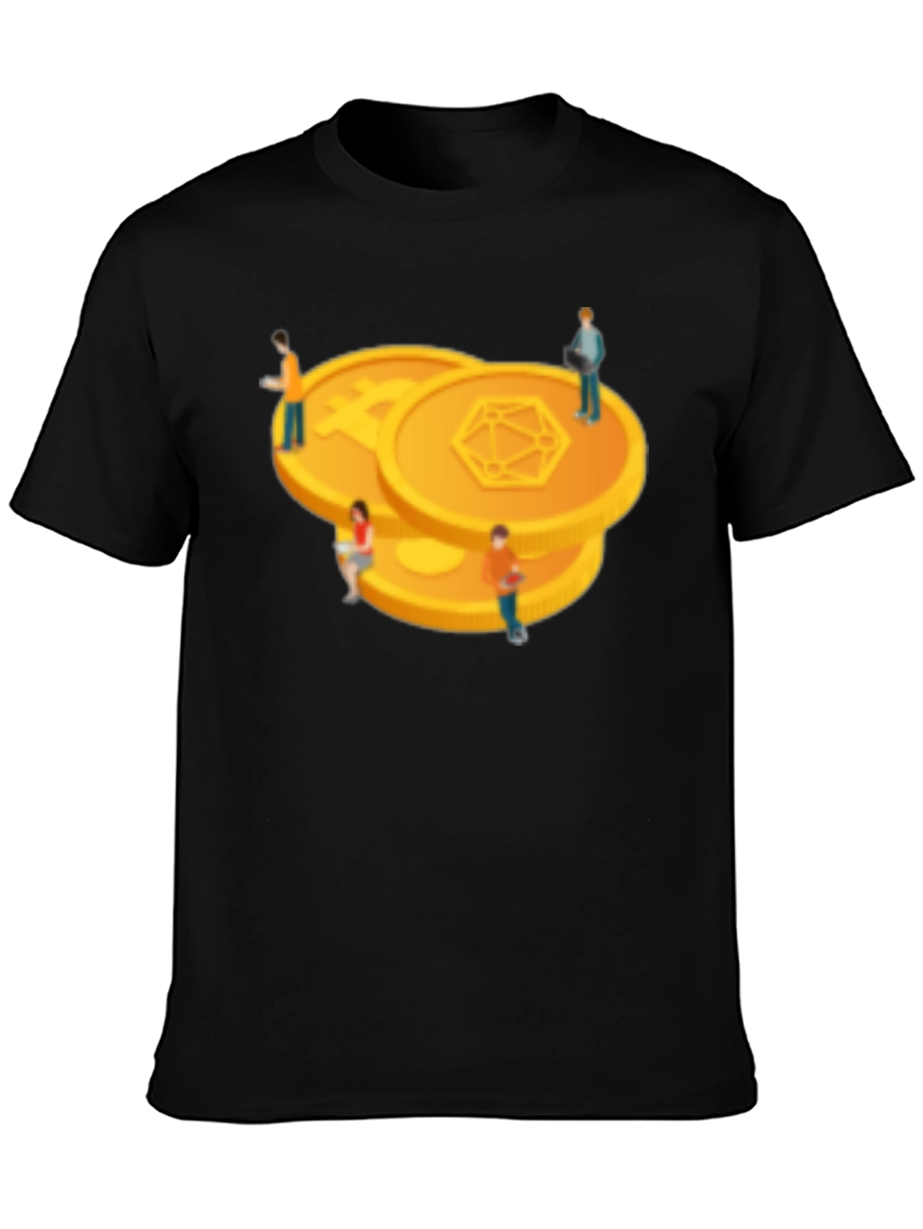 Crypto Coin Graphic Tee - Modern Black T-Shirt