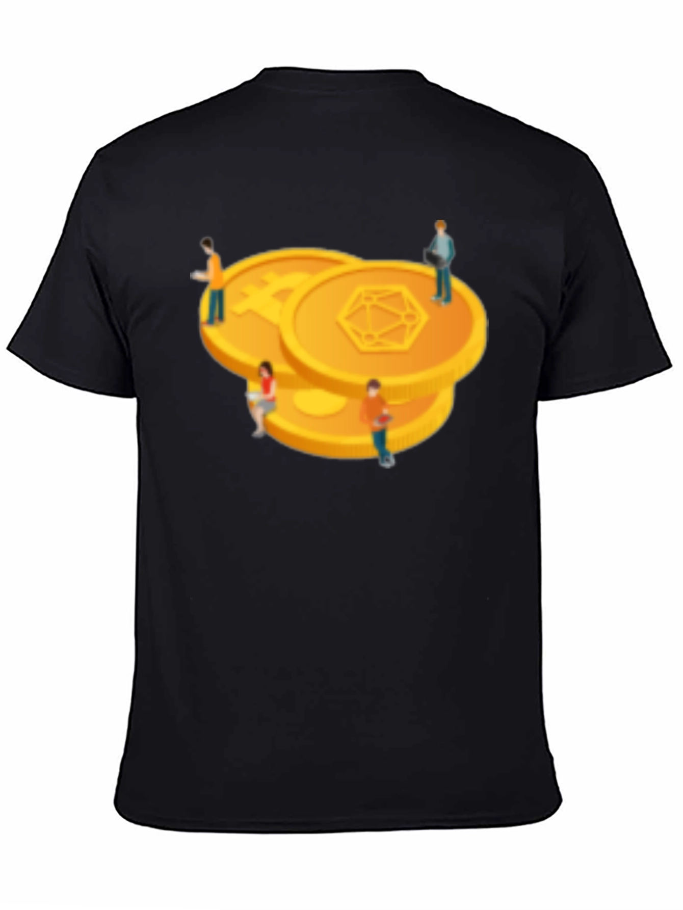 Crypto Coin Graphic Tee - Modern Black T-Shirt