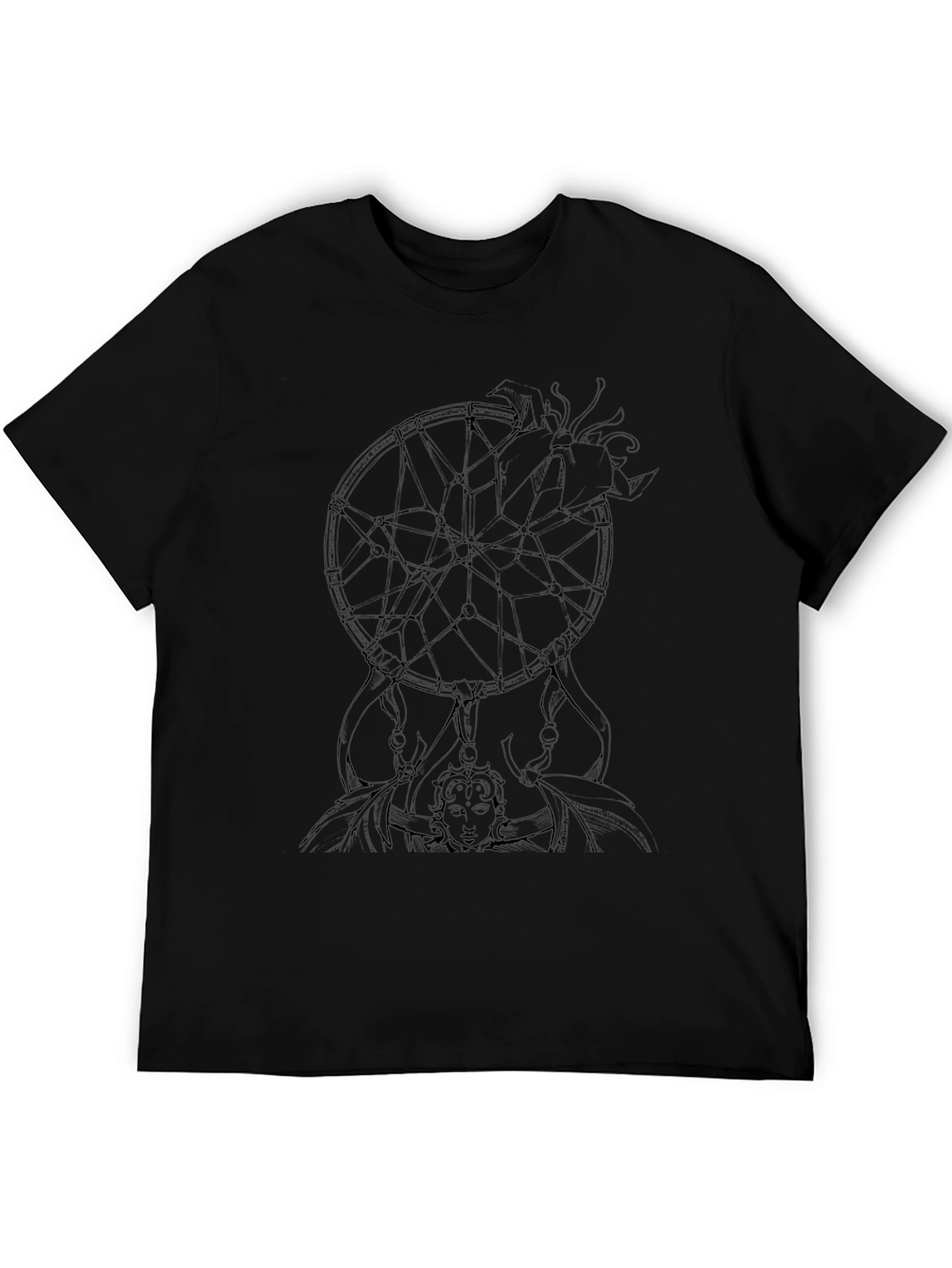 Dreamcatcher Graphic Tee - Black Cotton Casual Shirt