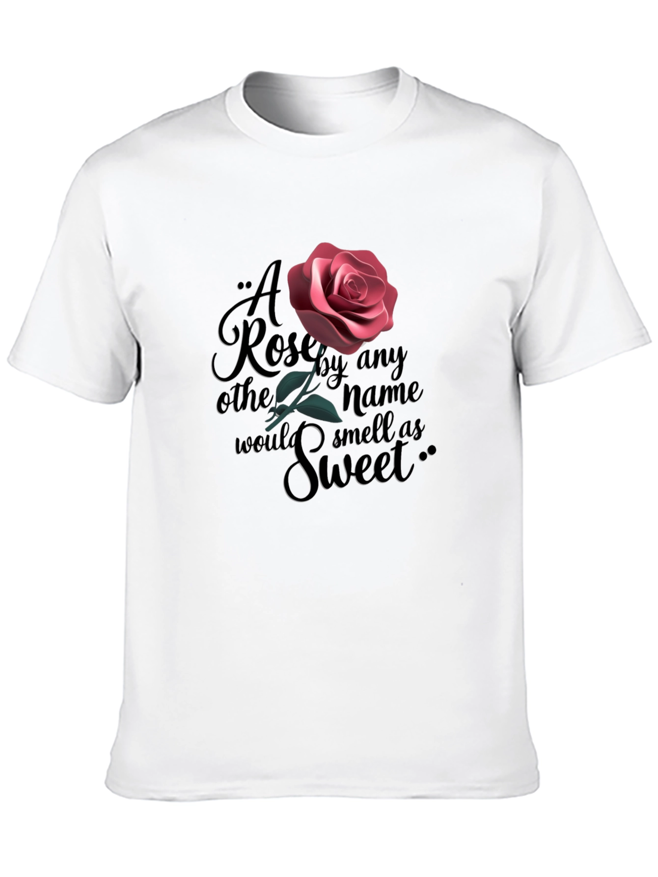 Rose Quote Graphic Black T-Shirt