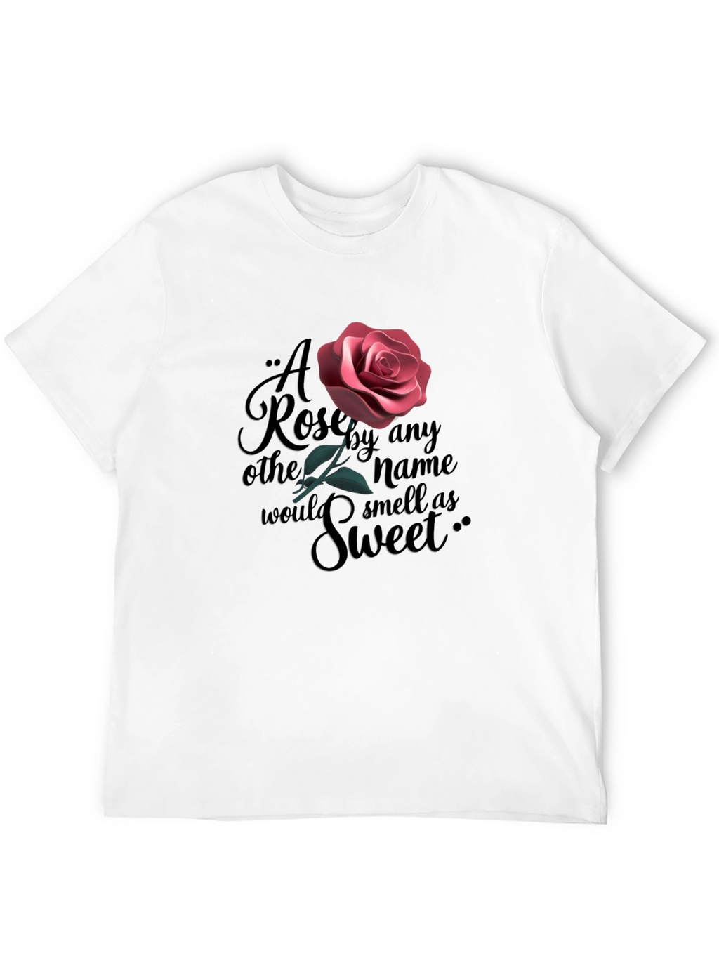Rose Quote Graphic Black T-Shirt