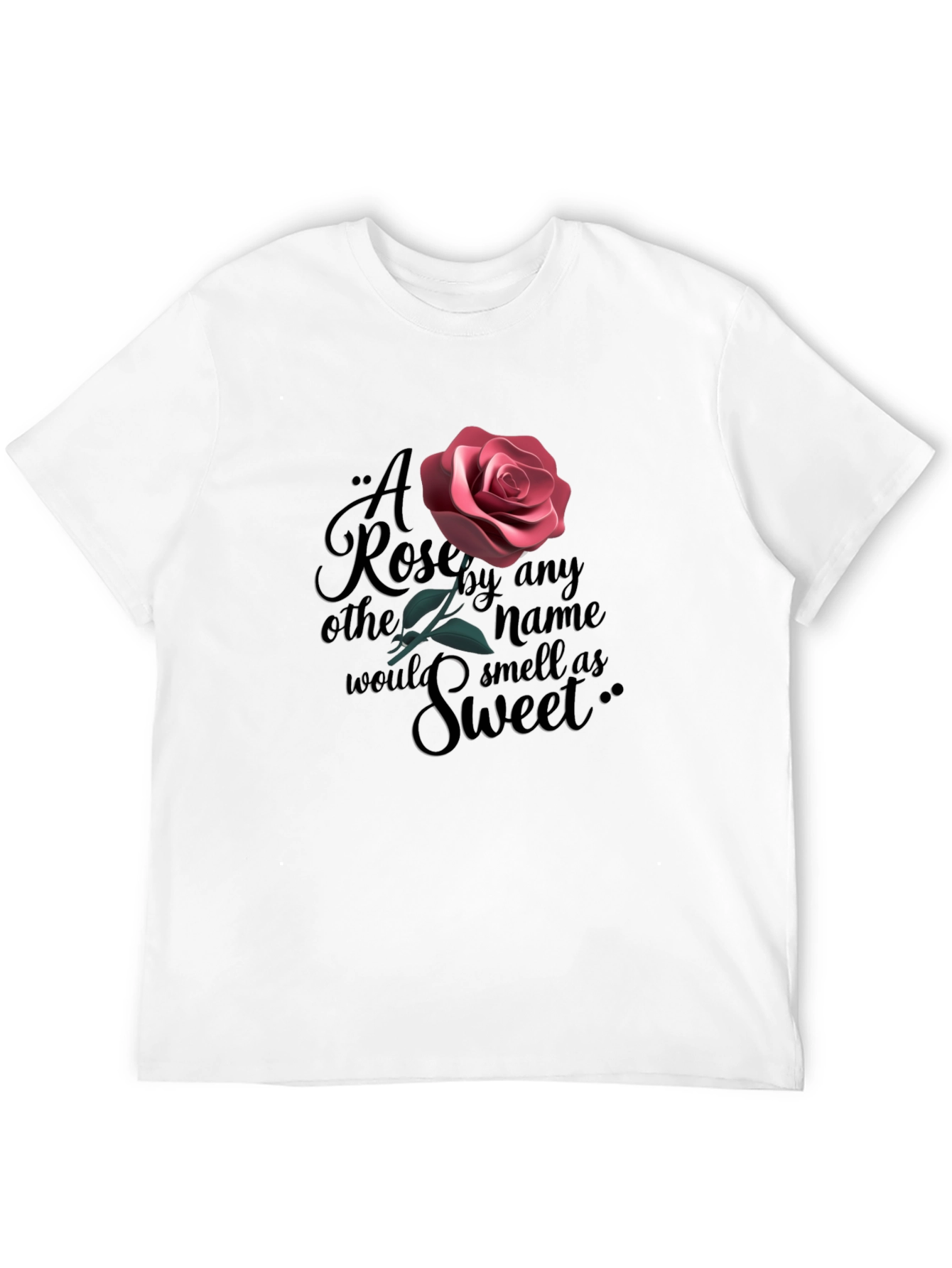 Rose Quote Graphic Black T-Shirt