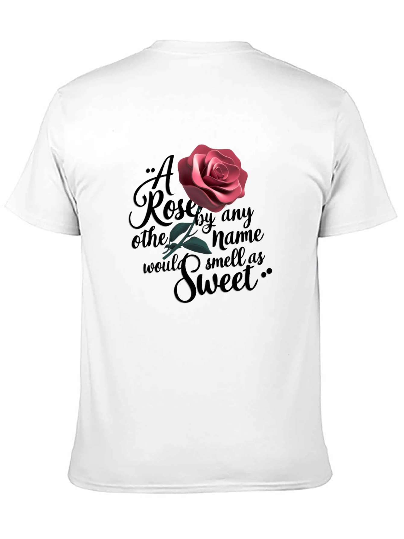 Rose Quote Graphic Black T-Shirt
