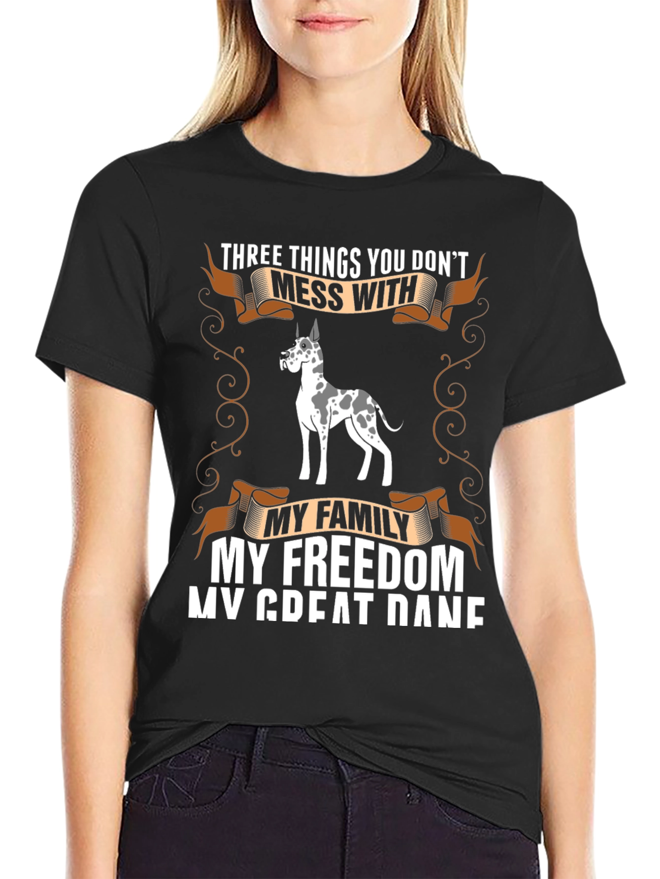 Great Dane T-Shirt - My Family My Freedom My Dog
