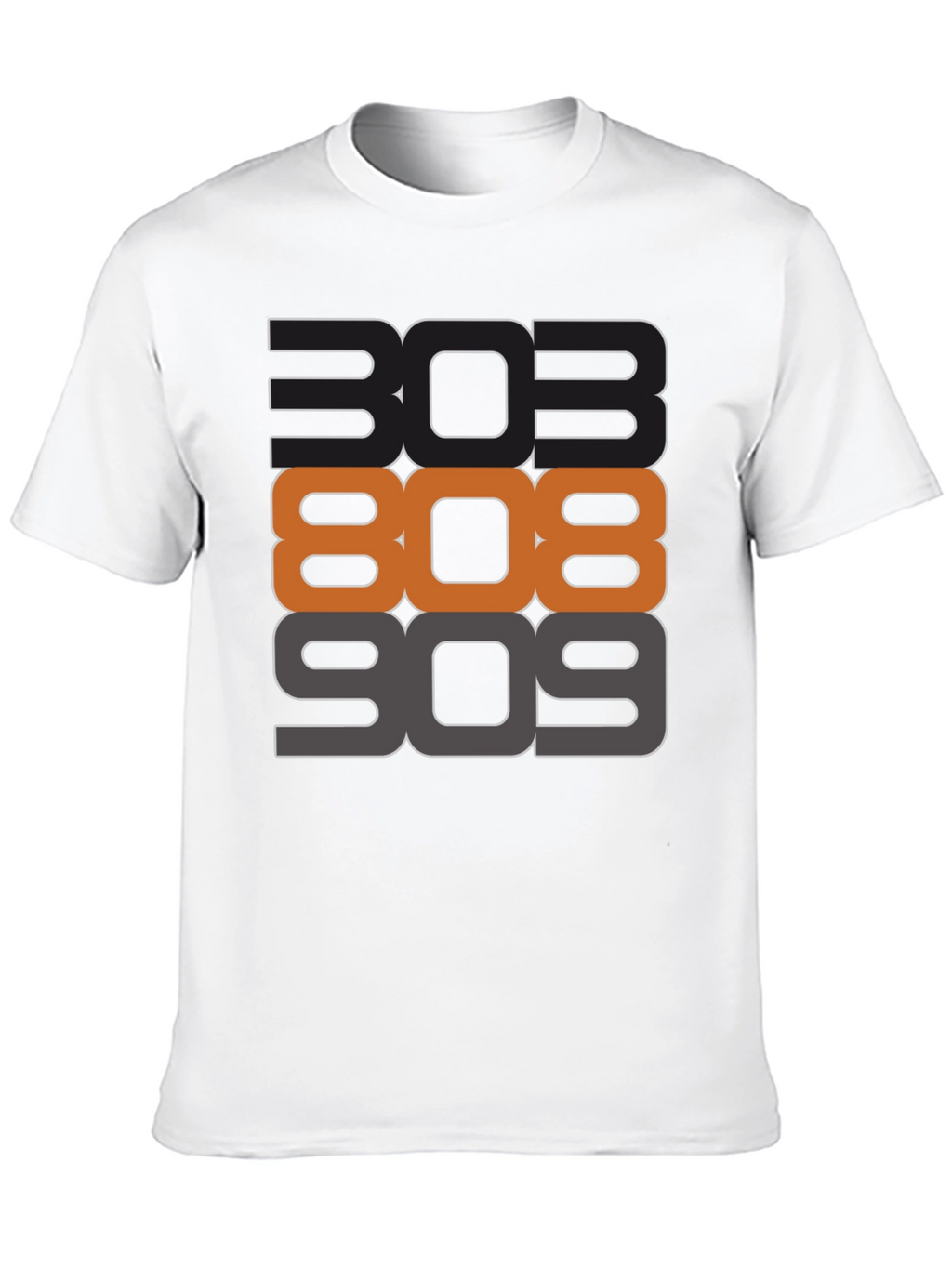 303 808 909 Black Graphic T-Shirt
