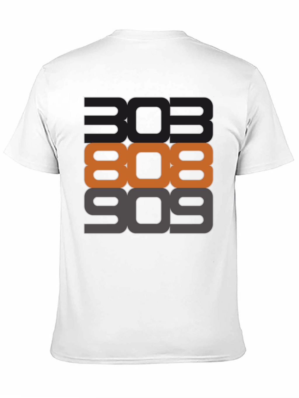 303 808 909 Black Graphic T-Shirt