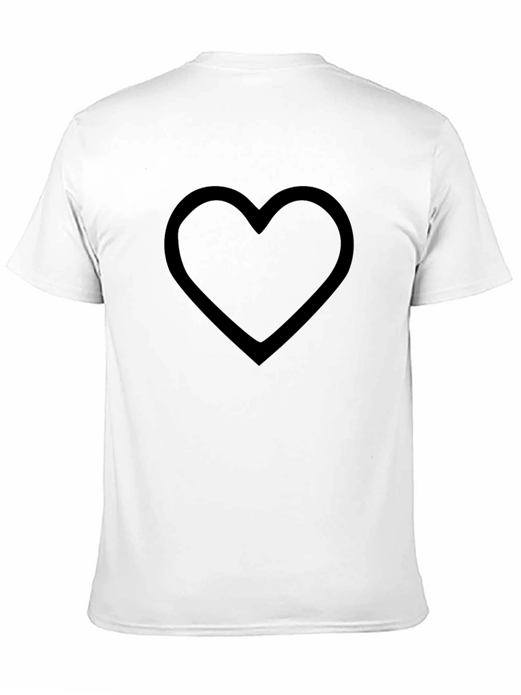 Black Heart Outline Graphic Tee - Modern Style