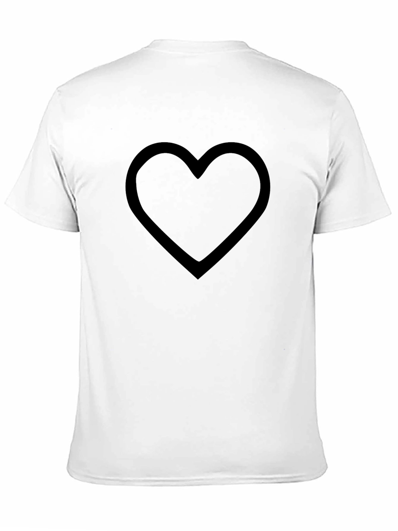 Black Heart Outline Graphic Tee - Modern Style