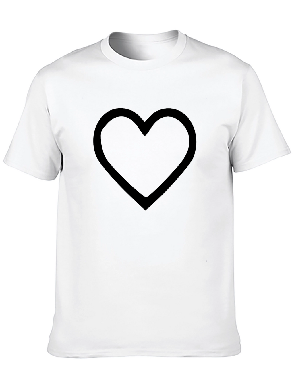 Black Heart Outline Graphic Tee - Modern Style