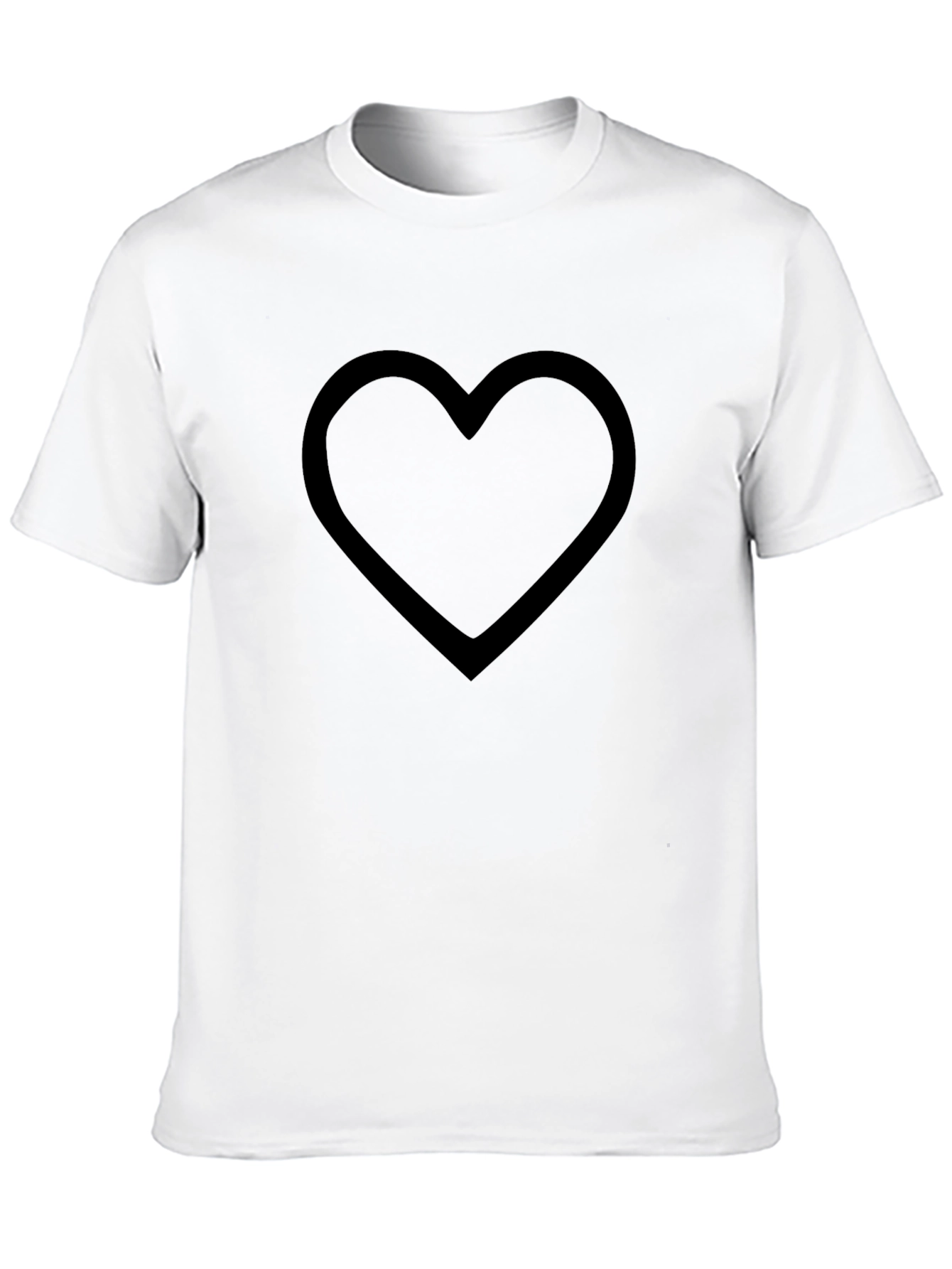Black Heart Outline Graphic Tee - Modern Style