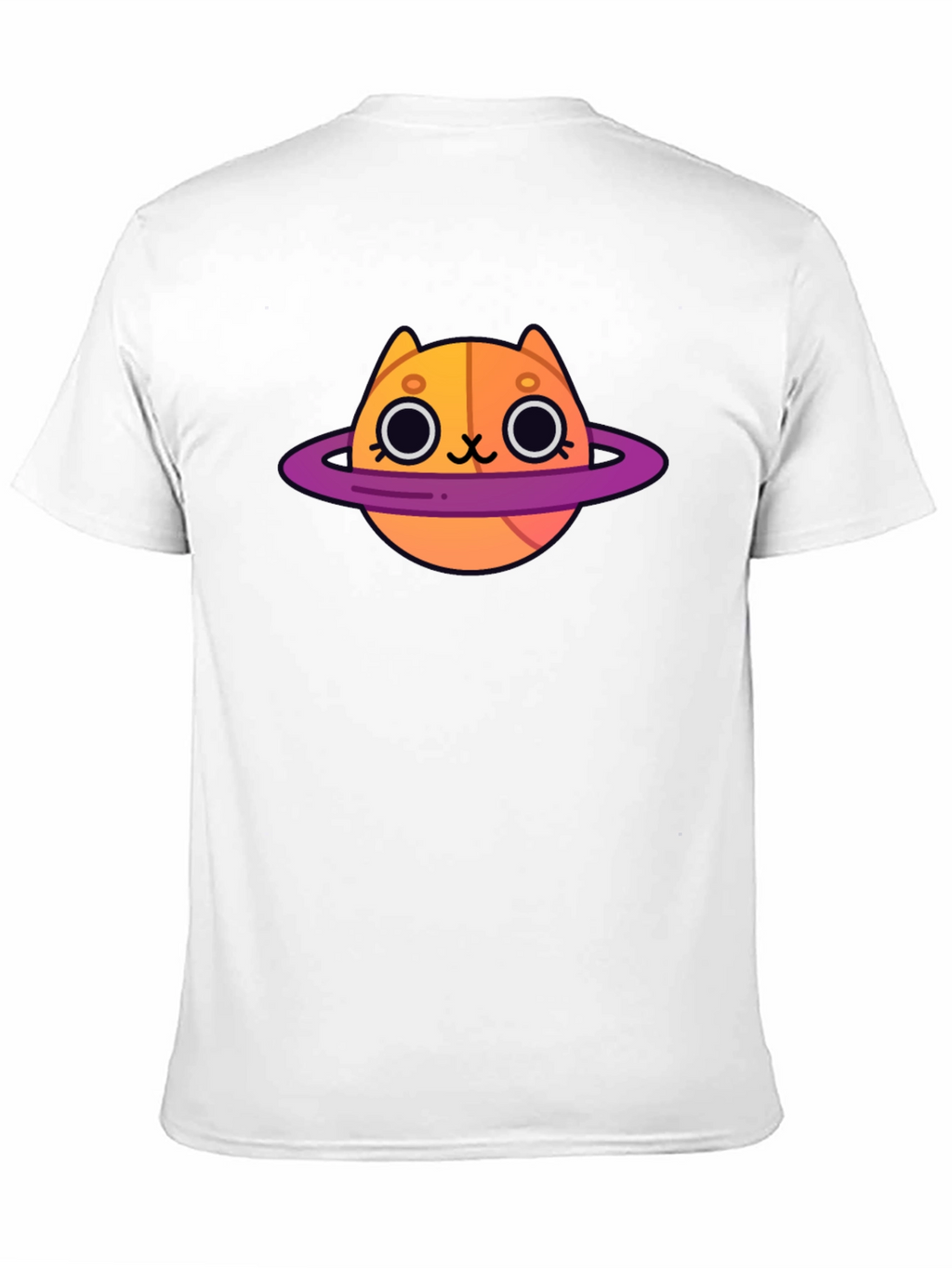 Cute Cartoon Cat Planet Graphic T-Shirt