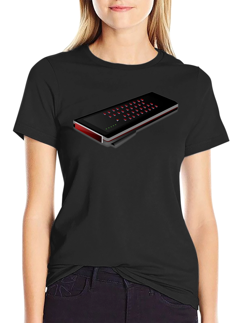 Retro Synthesizer Black T-Shirt