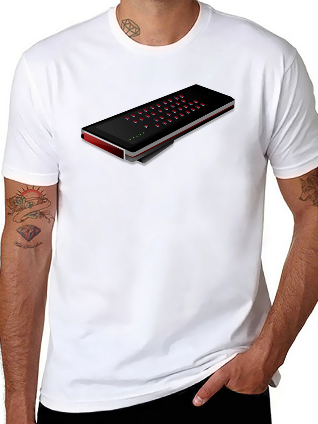 Retro Synthesizer Black T-Shirt